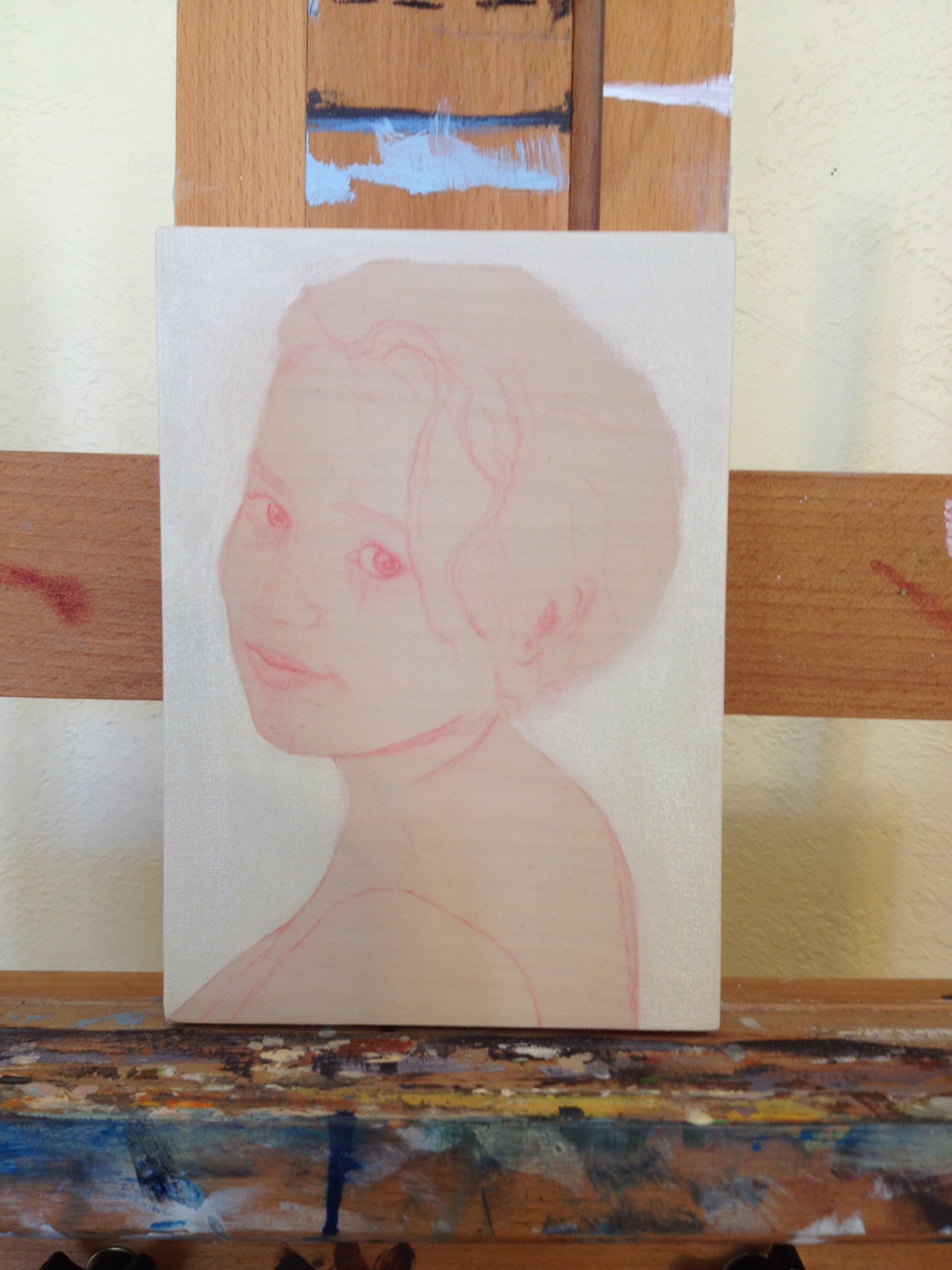 Initial drawing for a portrait of one of my students; classically beautiful and a killer writer to boot!