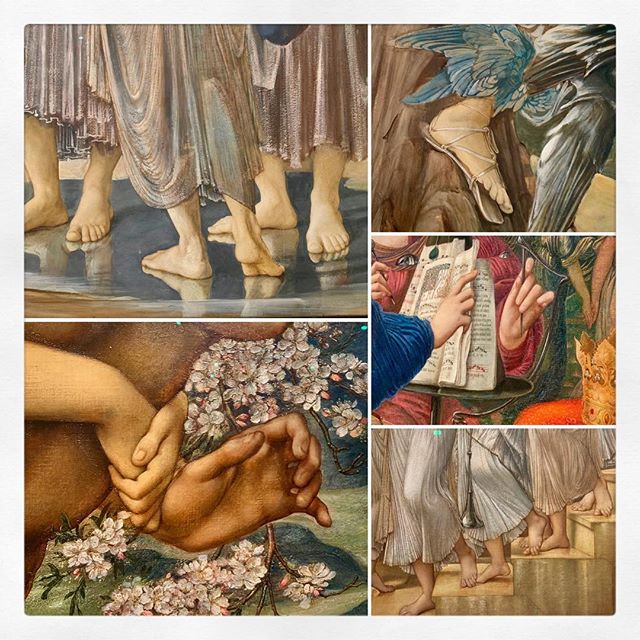 Details from the Edward Burne Jones show at the Tate Britain this past weekend...one of the most gorgeous exhibitions I&rsquo;ve ever seen. We were just there for the day to see Hadestown (which is incredible - get your tickets to see it on Broadway 