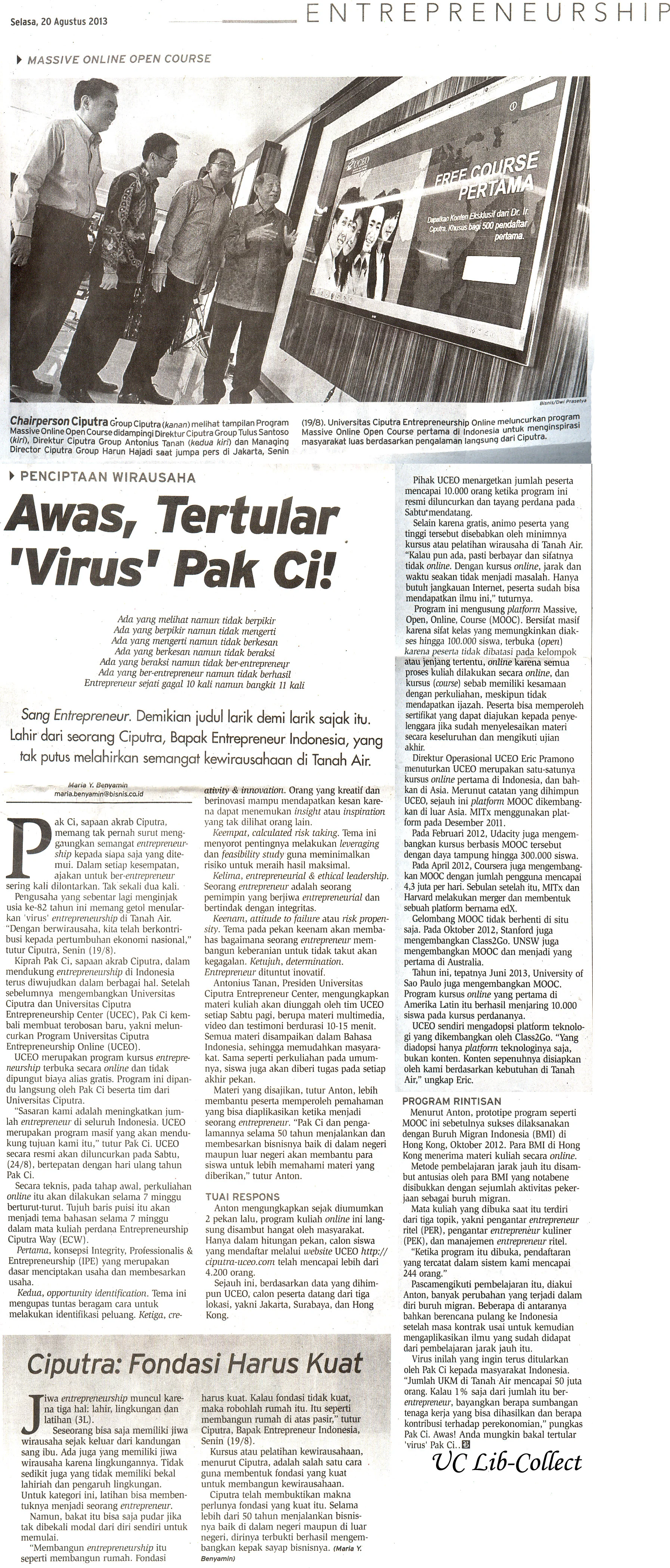 Awas Tertular Virus Pak Ci.Bisnis Indonesia.20 Agustus 2013.Hal.27.jpg