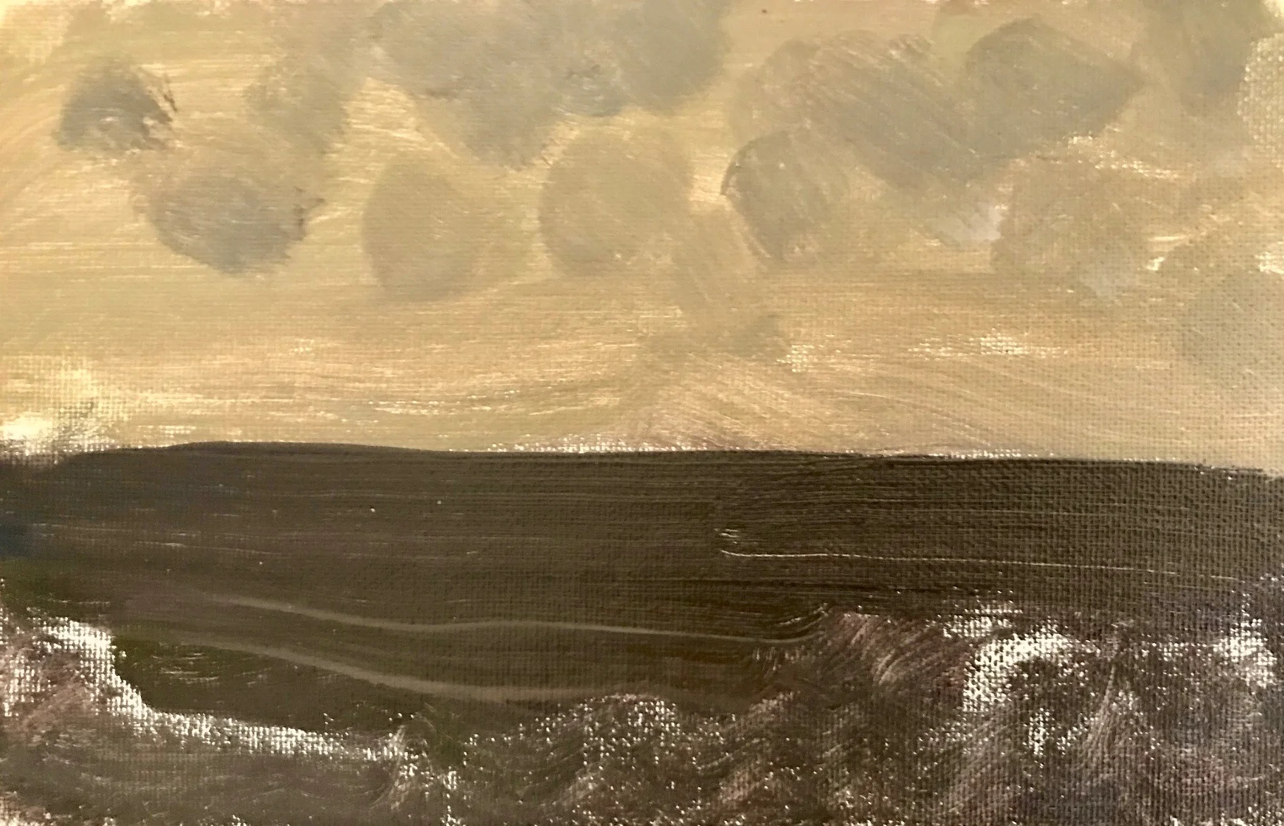 Evening Prayer Brunswick Heads #2 14 December 2017, oil on canvas board, 27 X 21 cm