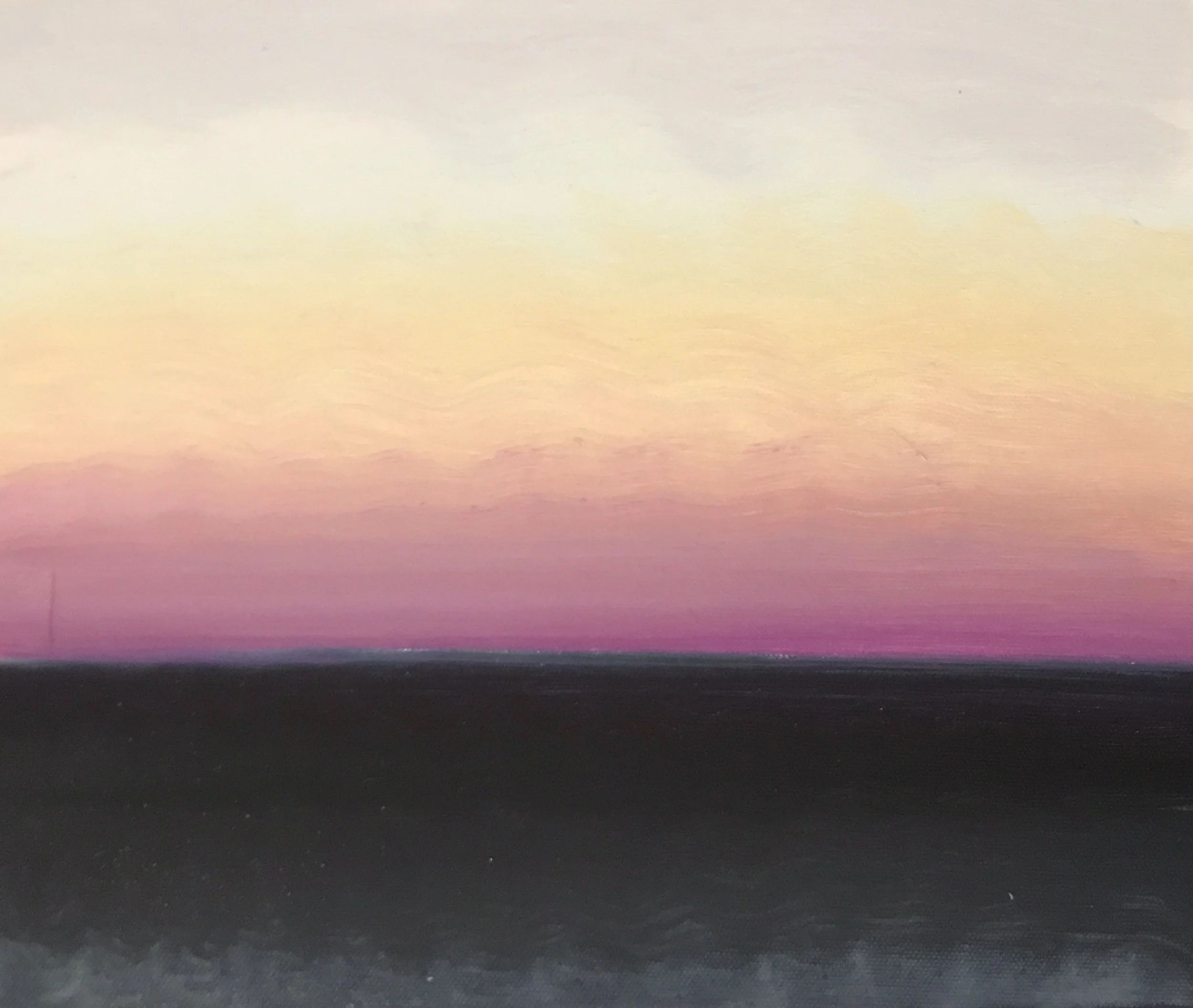 Evening Prayer Brunswick Heads 10 November 2022, oil on canvas board 30 X 25 cm