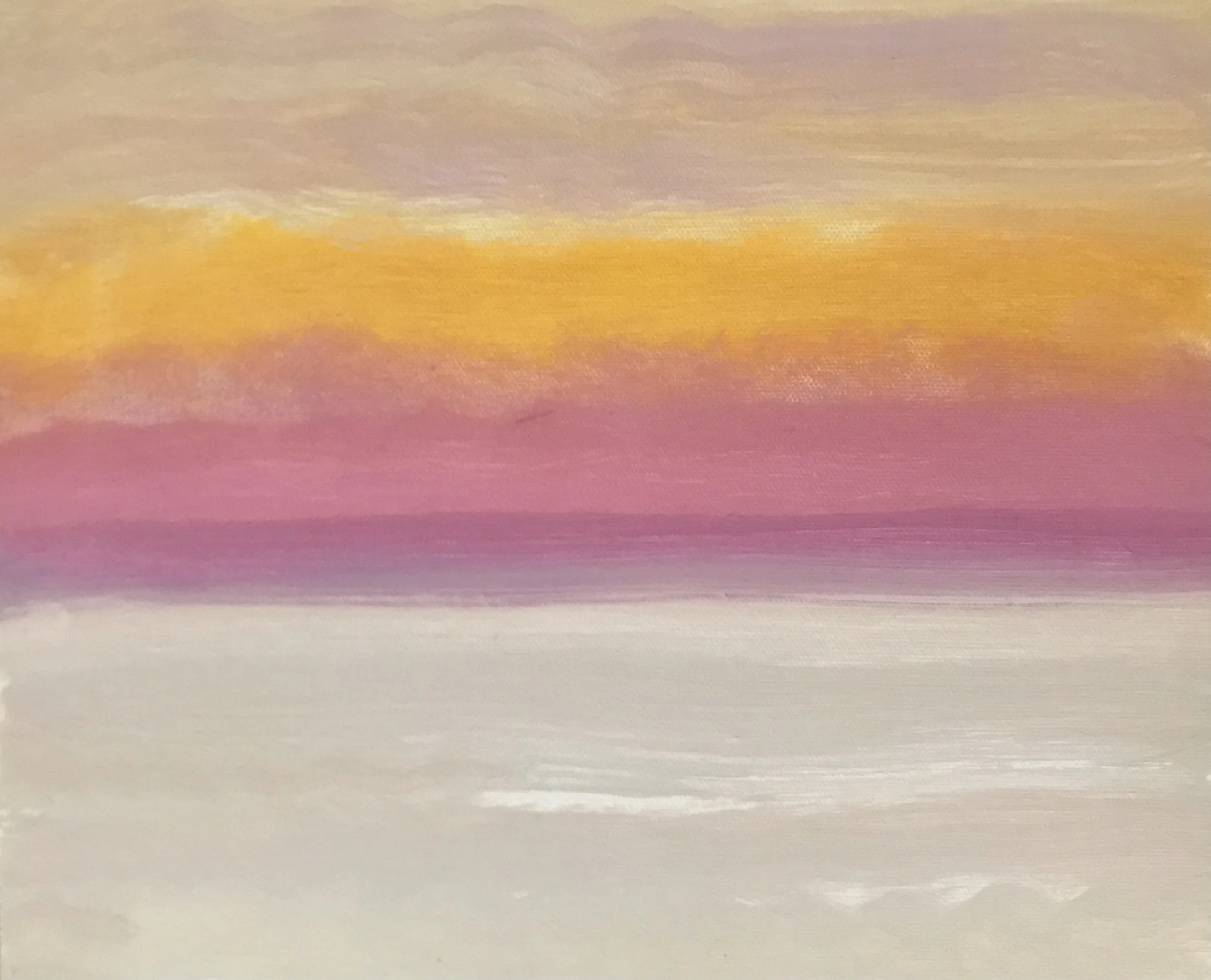 Evening Prayer Brunswick Heads #2 27 October 2022, oil on canvas board 30 X 25 cm