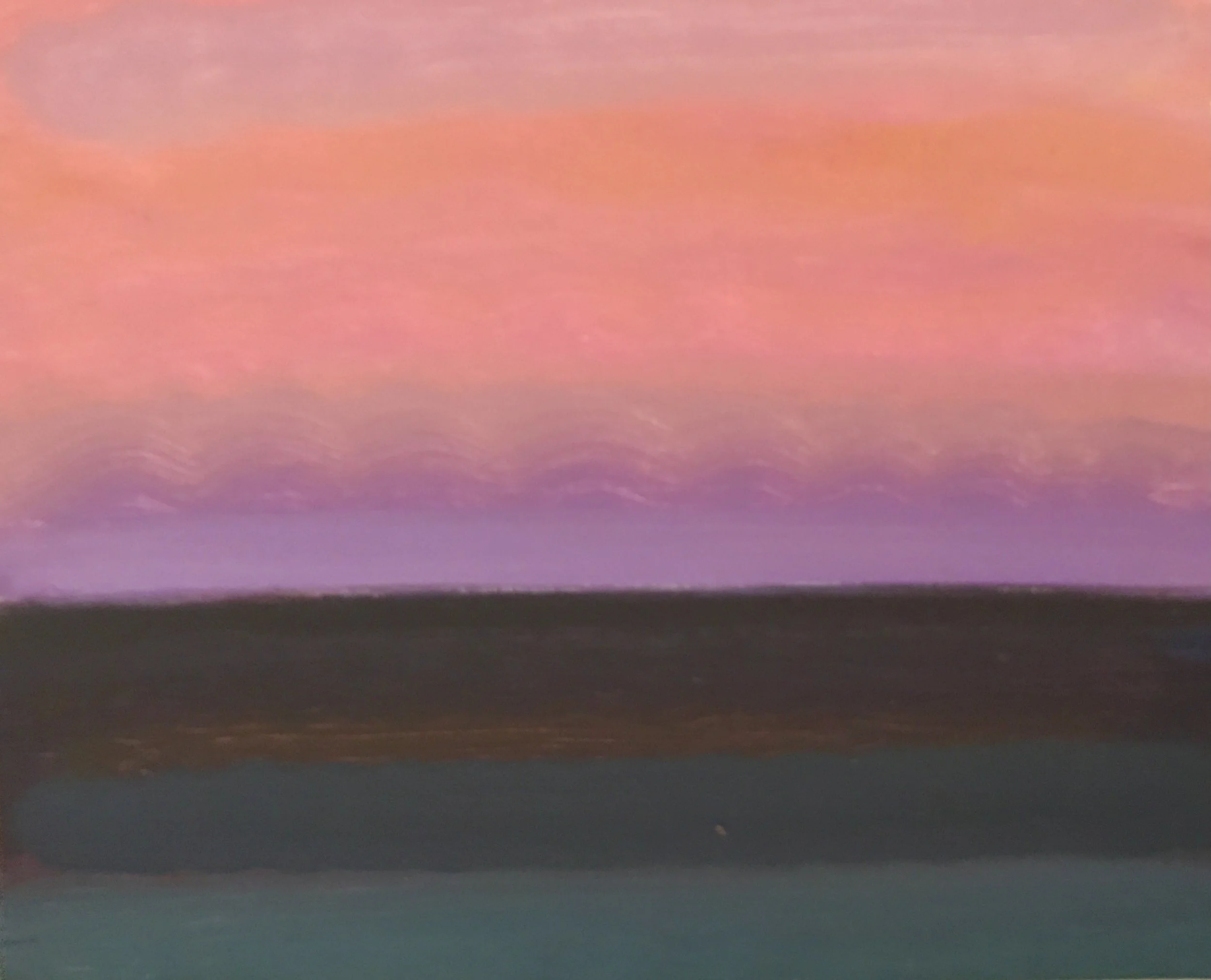 Evening Prayer Brunswick Heads 23 November 2022, oil on canvas board 30 X 25 cm