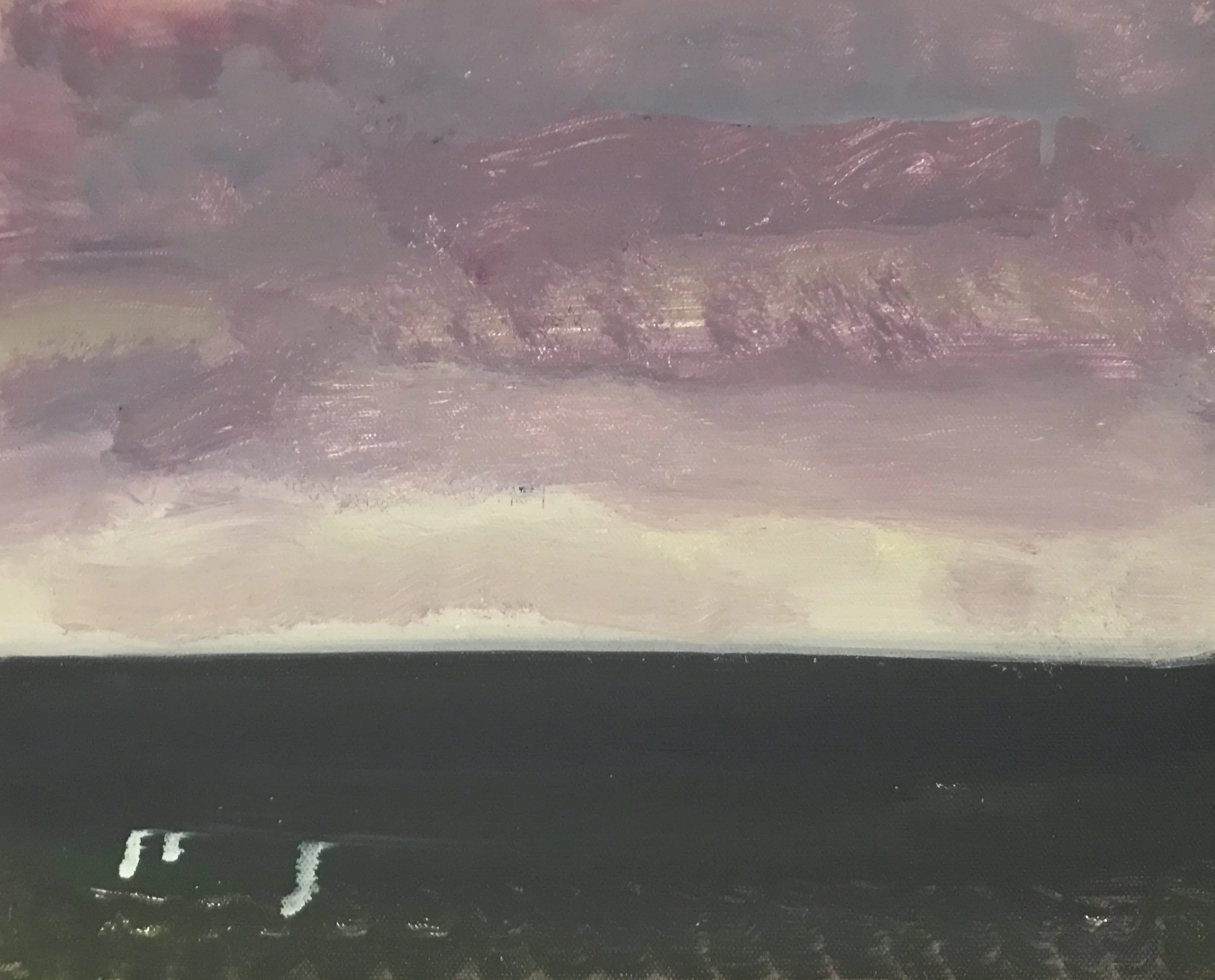 Evening Prayer Brunswick Heads 27 December 2022, oil on canvas board 30 X 25 cm