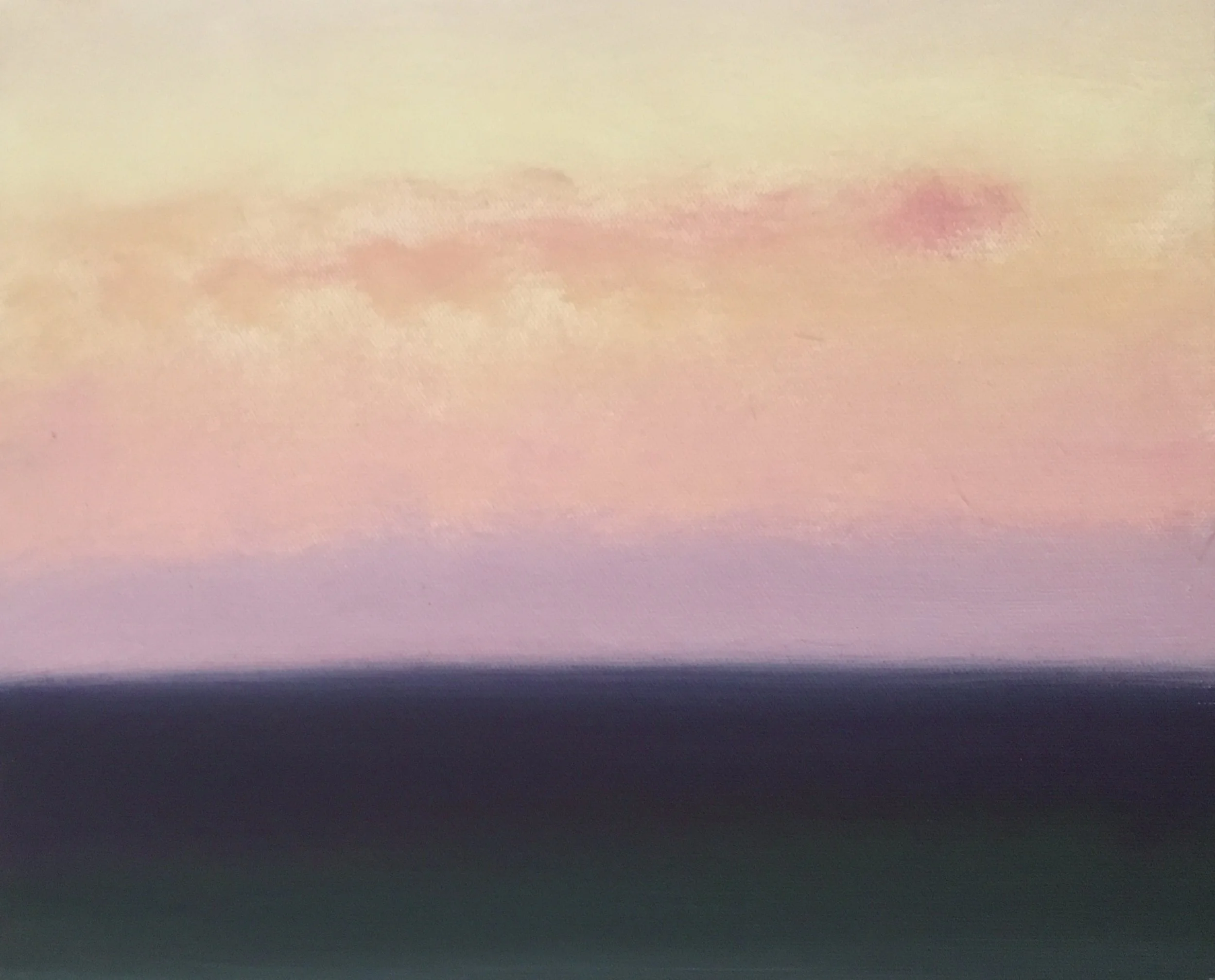 Evening Prayer Brunswick Heads 14 September 2022, oil on canvas board 30 X 25 cm