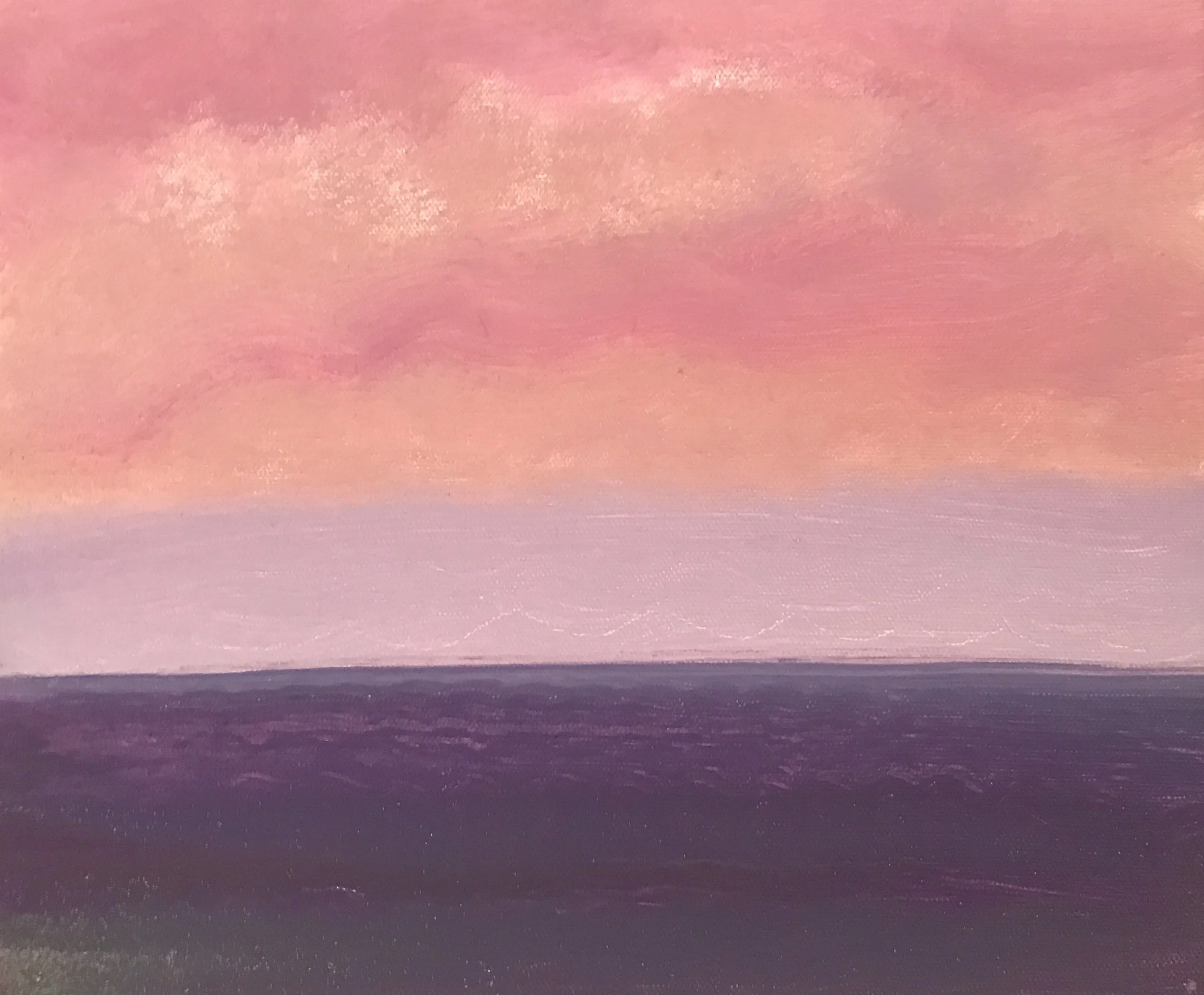 Evening Prayer Brunswick Heads 16 September 2022, oil on canvas board 30 X 25 cm