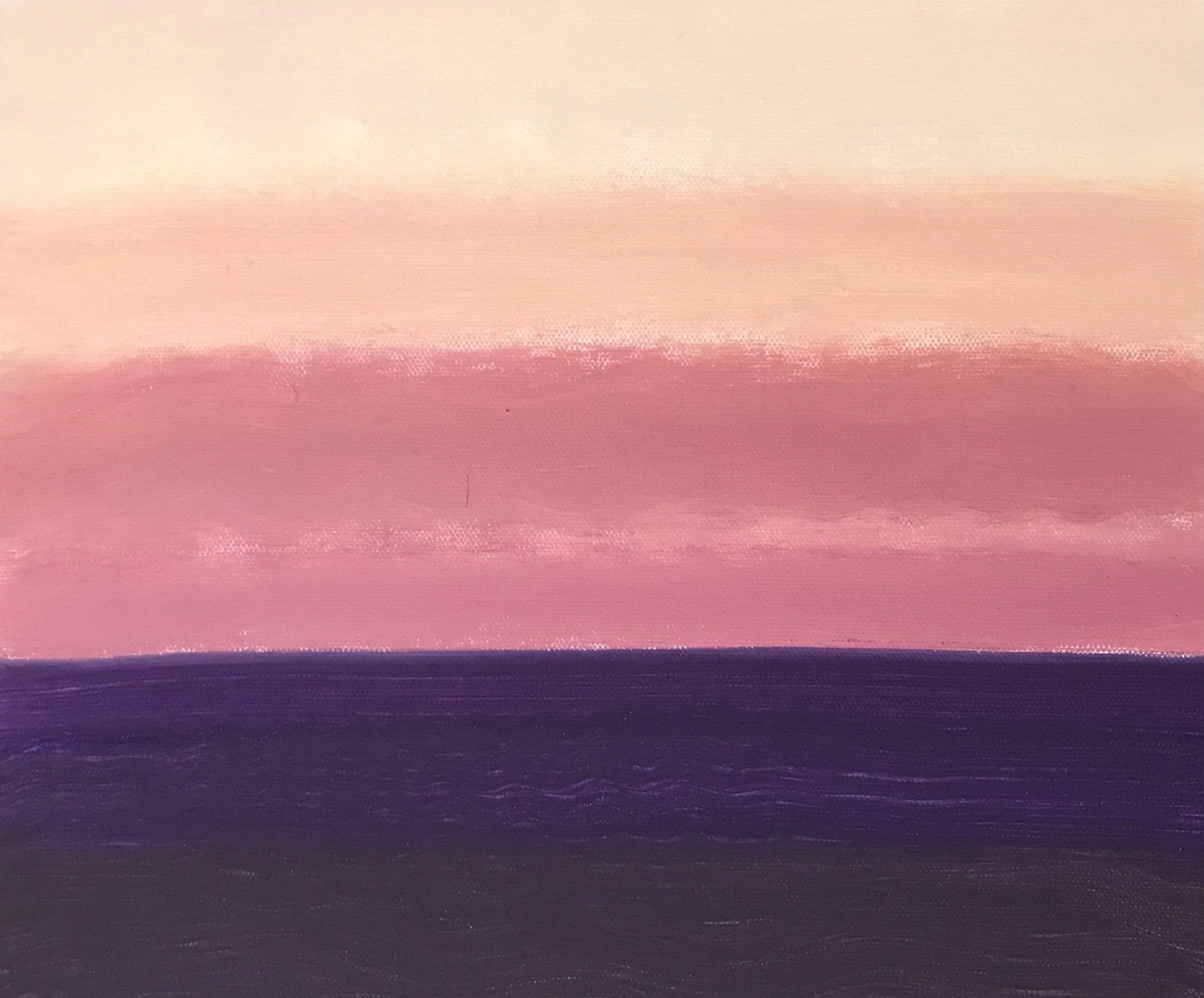 Evening Prayer Brunswick Heads 24 August #2 2022, oil on canvas board 30 X 25 cm