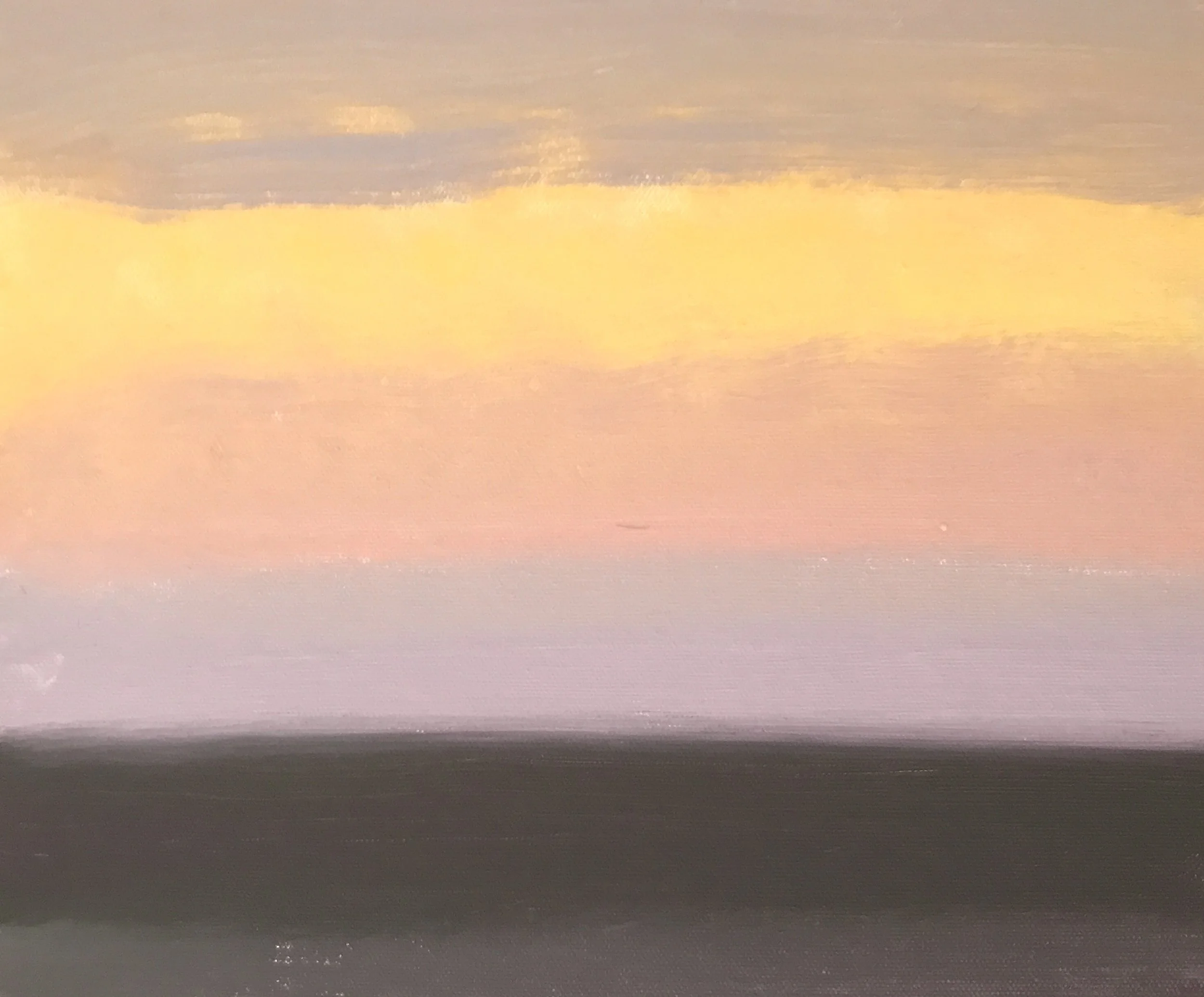 Evening Prayer Brunswick Heads #3 24 August  2022, oil on canvas board 30 X 25 cm