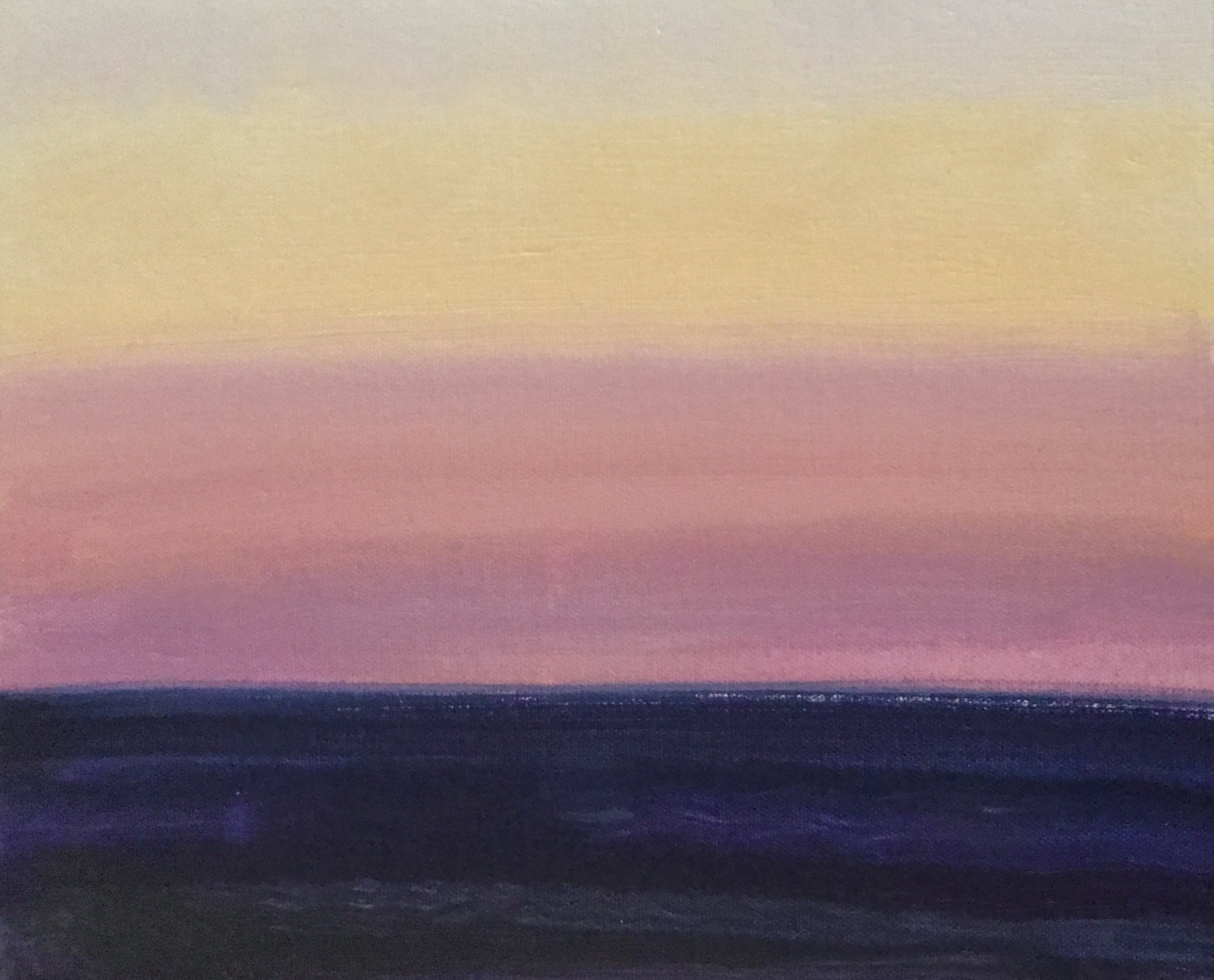 Evening Prayer Brunswick Heads #3 28 July 2022, oil on canvas board 30 X 25 cm