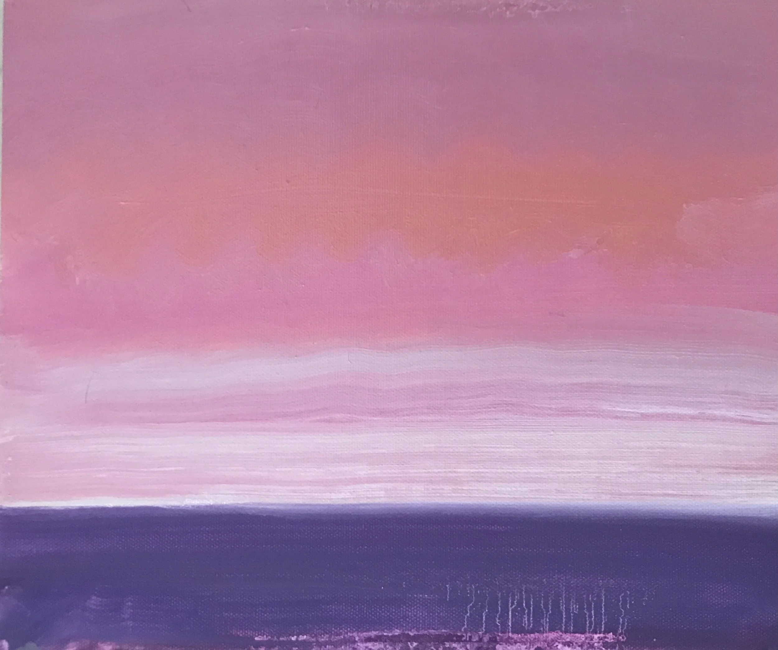 Evening Prayer Brunswick Heads 27 July 2022, oil on canvas board 30 X 25 cm