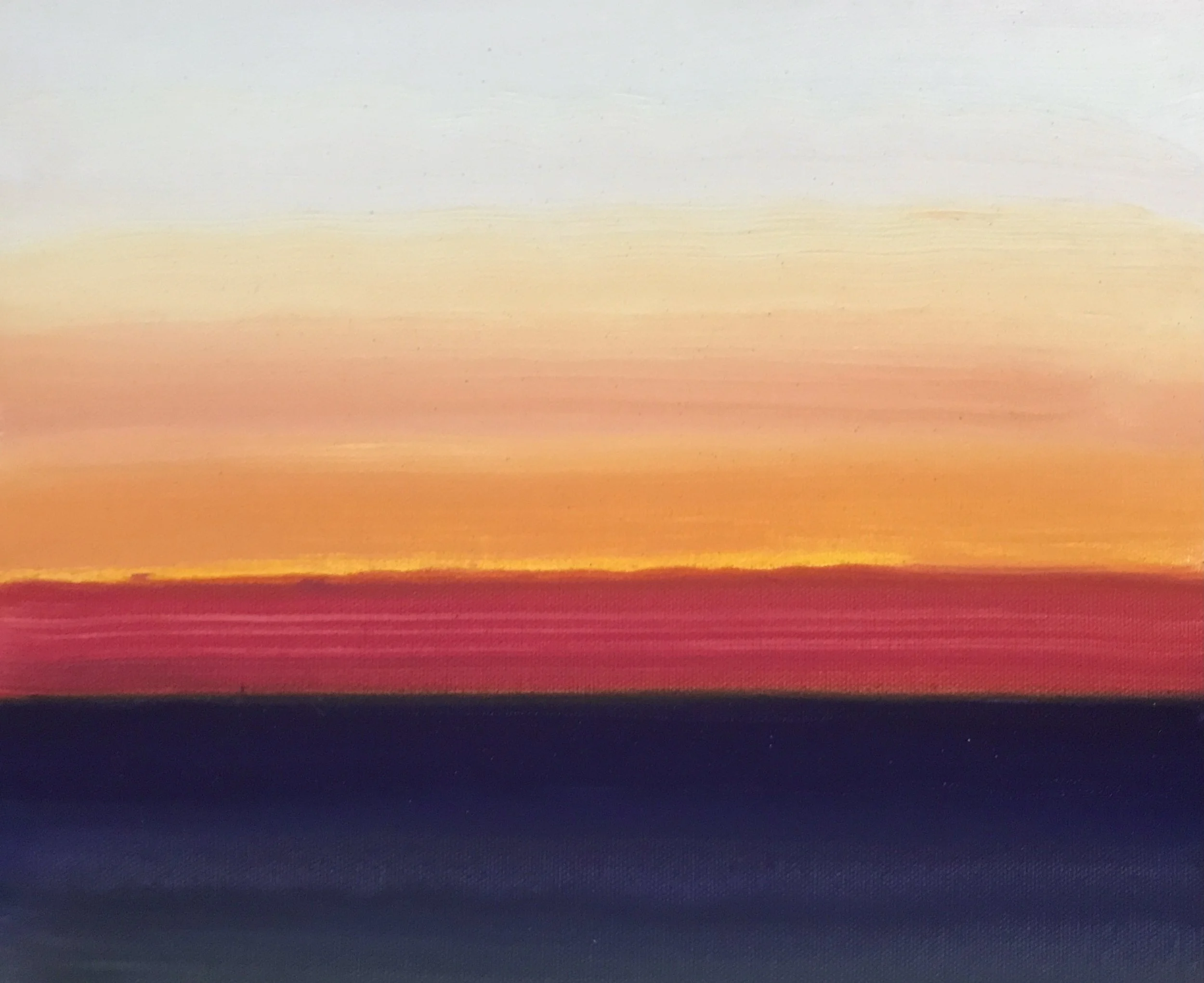 Evening Prayer Brunswick Heads #2 24 June 2022, oil on canvas board 30 X 25 cm