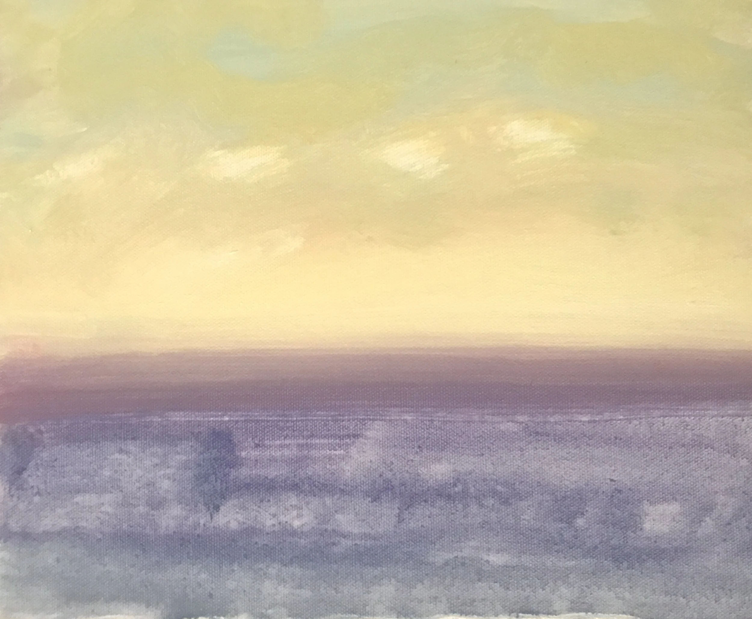 Evening Prayer Brunswick Heads 8 June  2022, oil on canvas board 25 X 20cm