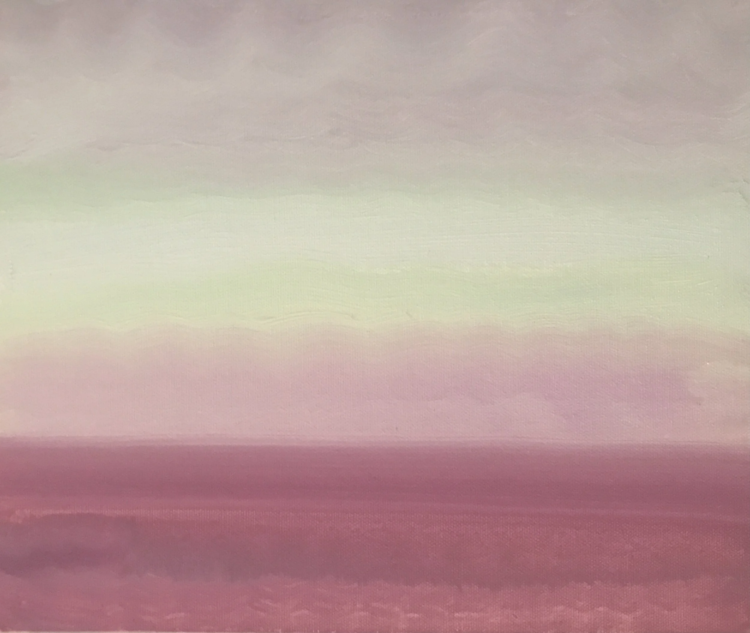 Evening Prayer Brunswick Heads 4 May  2022, oil on canvas board 30 X 25 cm