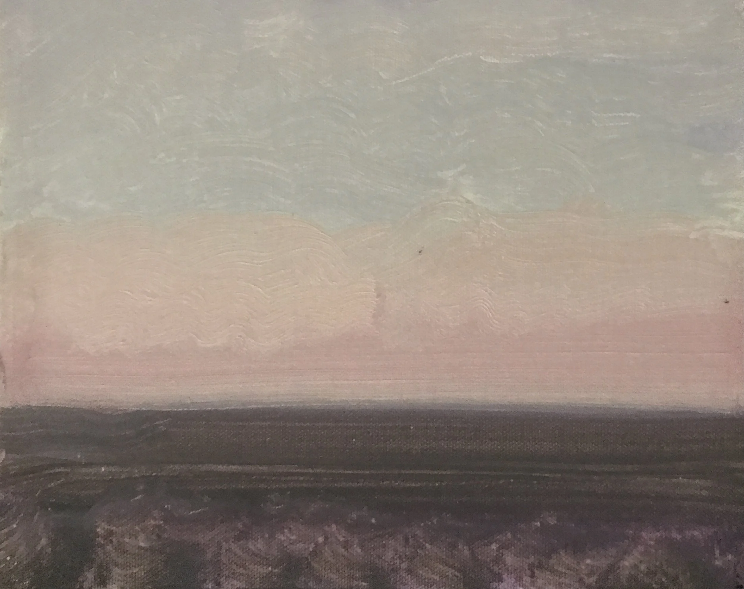 Evening Prayer Brunswick Heads 2 May 2022, oil on canvas board 25 X 20 cm