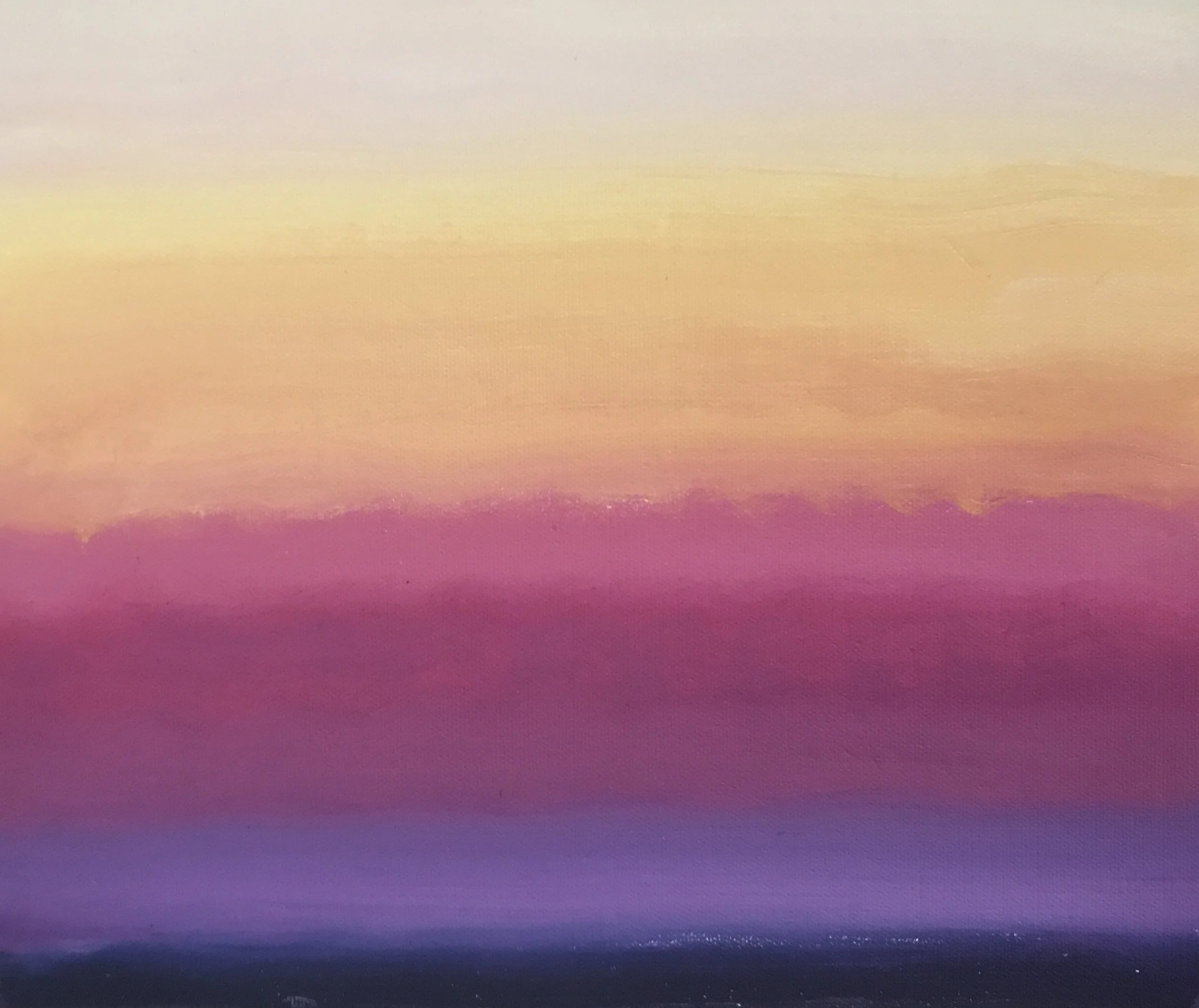 Evening Prayer Brunswick Heads 19 April 2022, oil on canvas board 30 X 25 cm