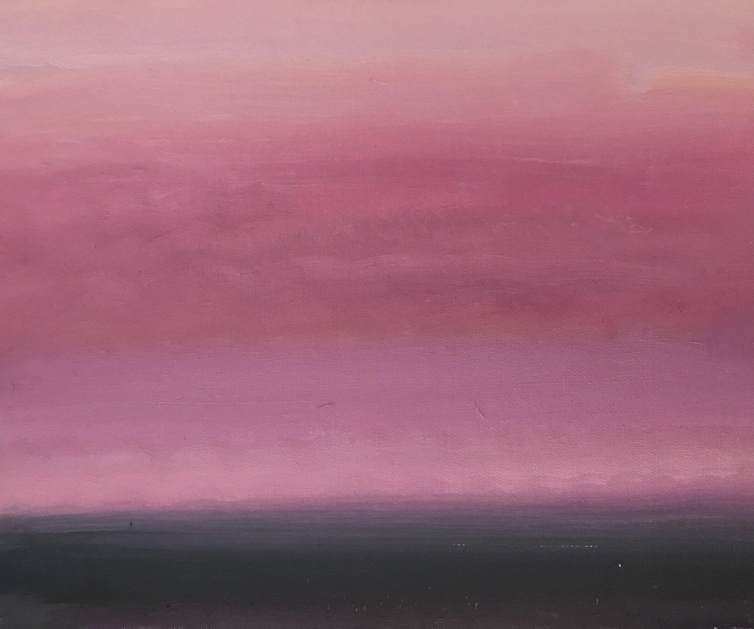 Evening Prayer Brunswick Heads #2 19 April 2022, oil on canvas board 30 X 25 cm