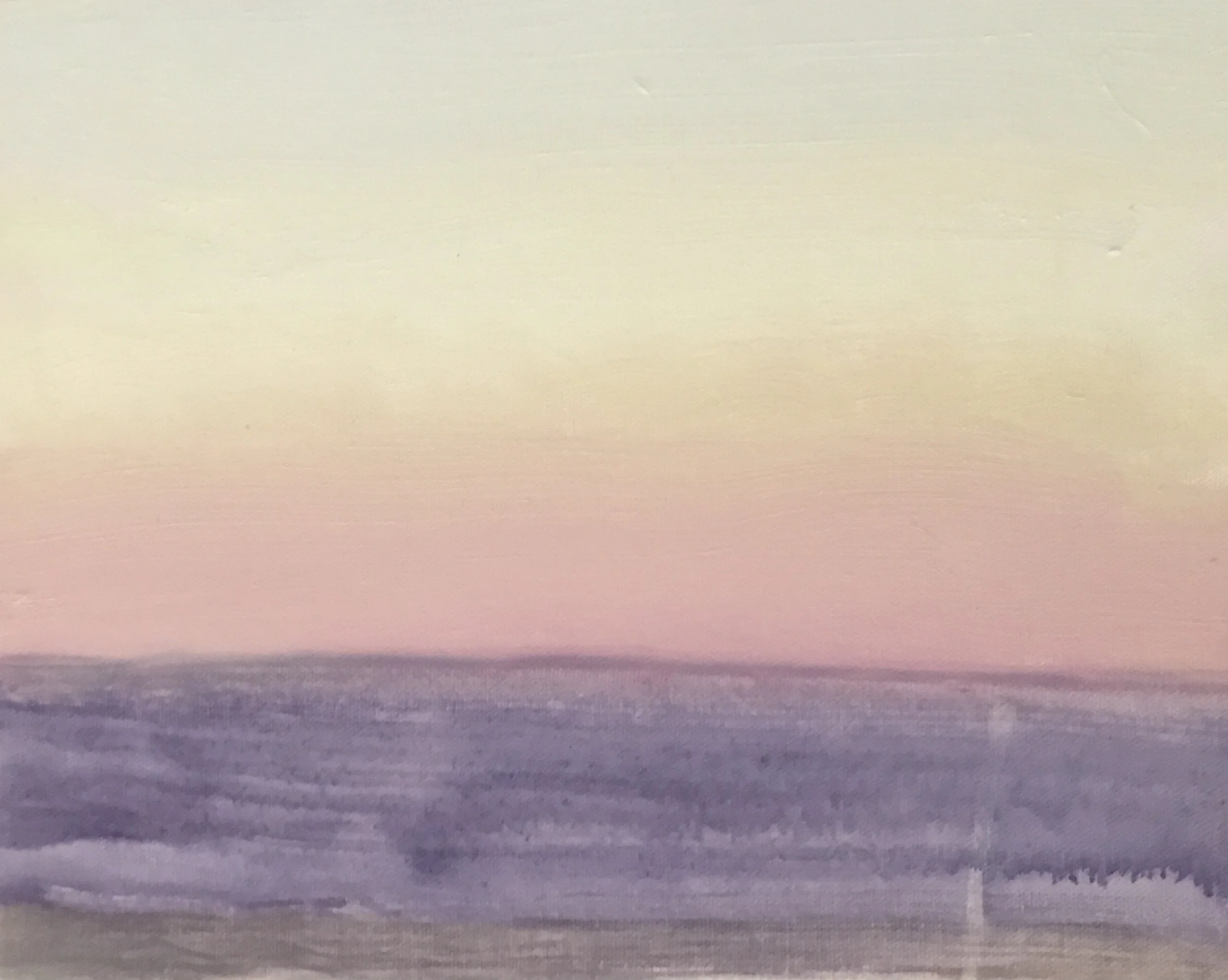 Evening Prayer Brunswick Heads 2 April #2 2022, oil on canvas board 30 X 25 cm