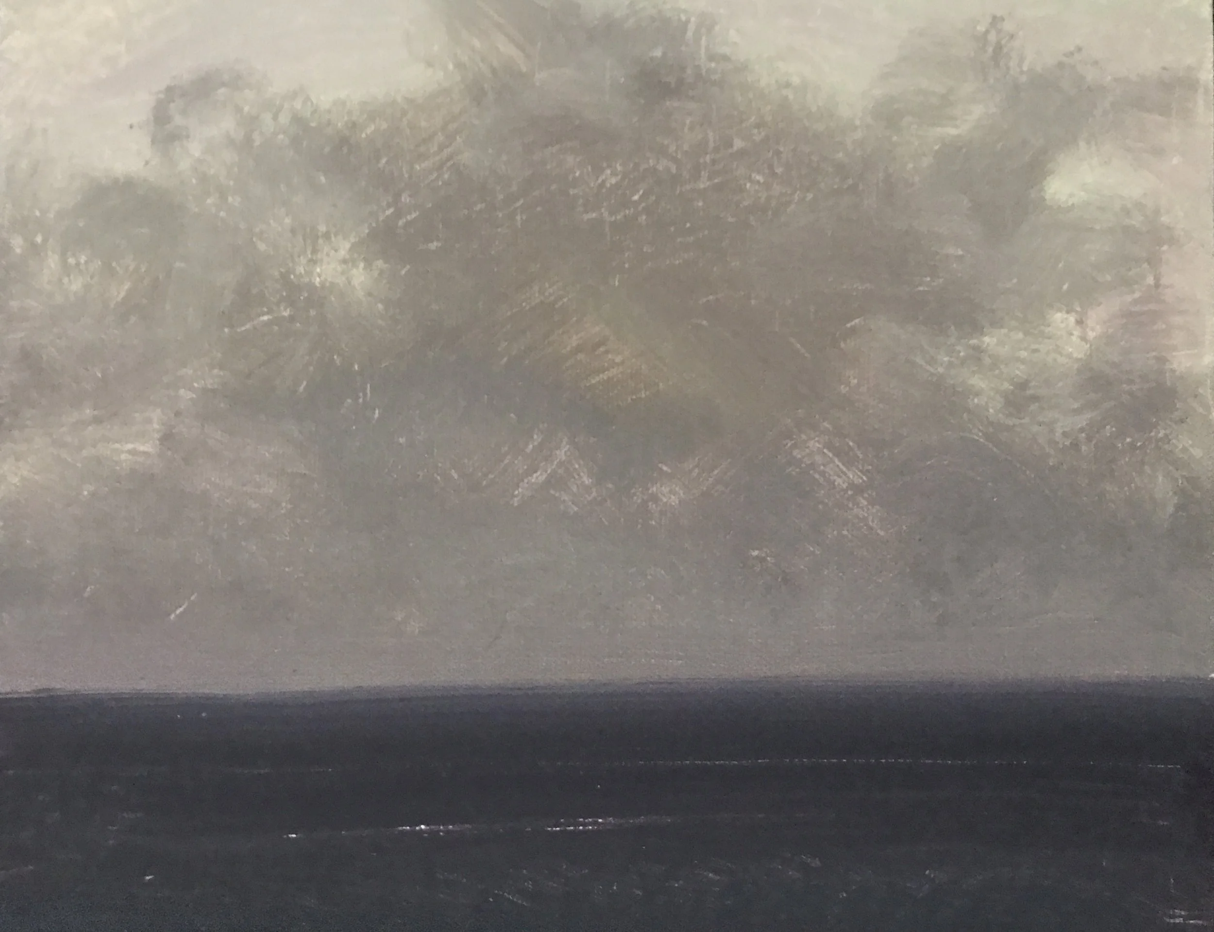 Evening Prayer Brunswick Heads 16 March 2022, oil on canvas board 25 X 20 cm