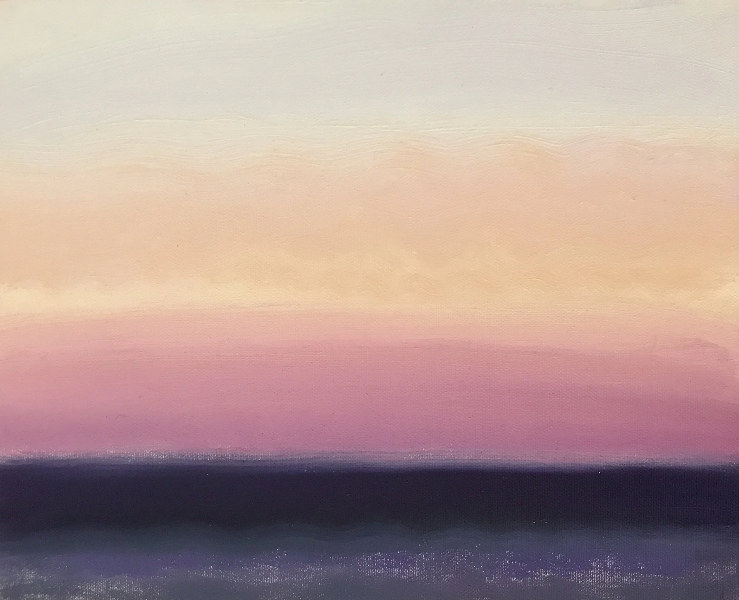 Evening Prayer Brunswick Heads 16 July #2  2022, oil on canvas board 30 X 25 cm