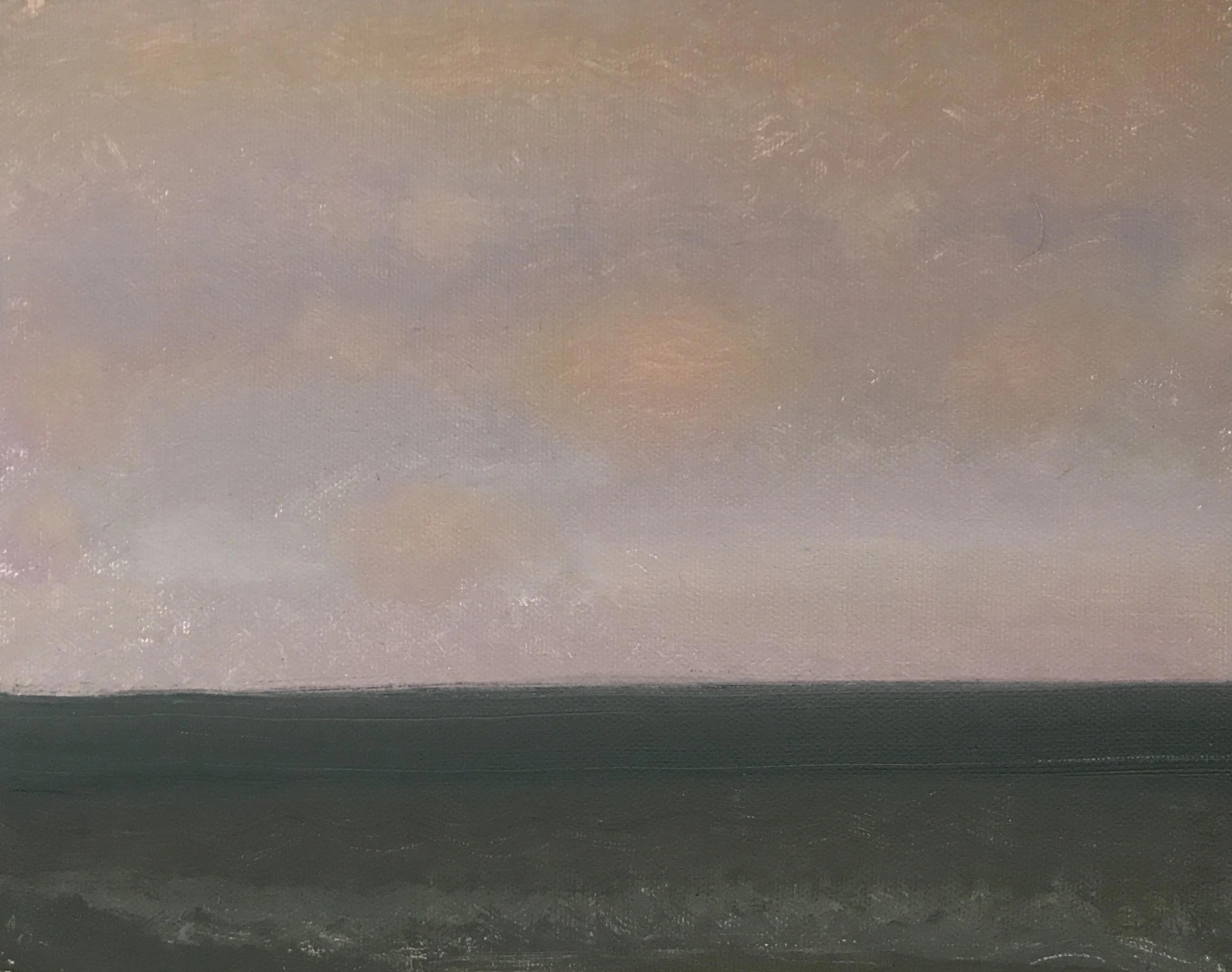 Evening Prayer Brunswick Heads, 5 February 2022, oil on canvas board, 30 X 25 cm