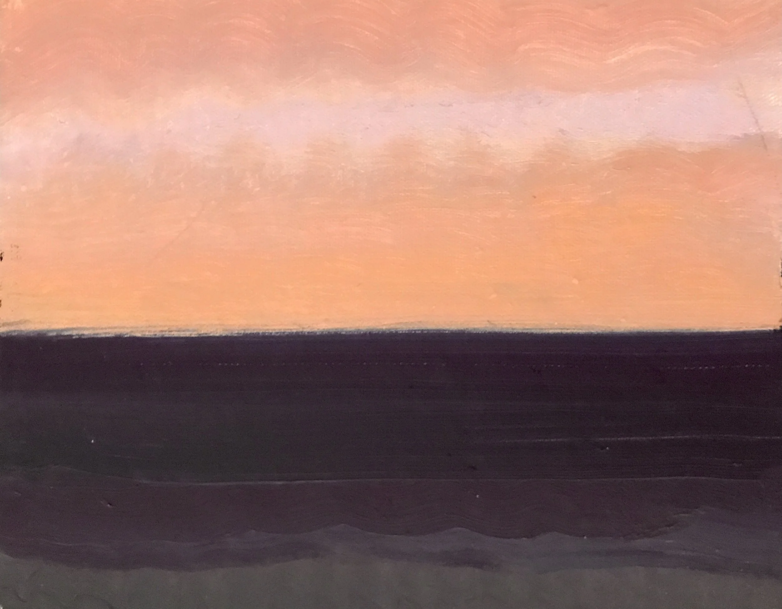 Evening Prayer Brunswick Heads, 25 January 2022, oil on canvas board, 30 X 25 cm