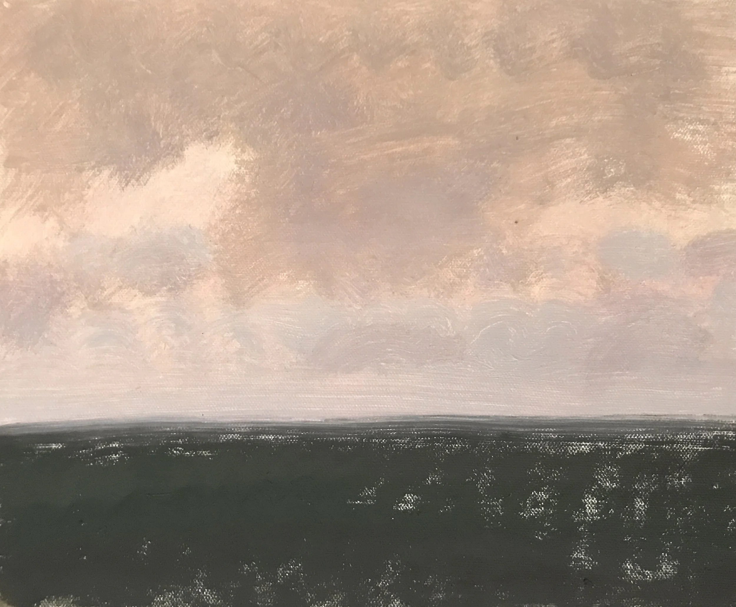 Evening Prayer Brunswick Heads, 10 January 2022, oil on canvas board, 30 X 25 cm