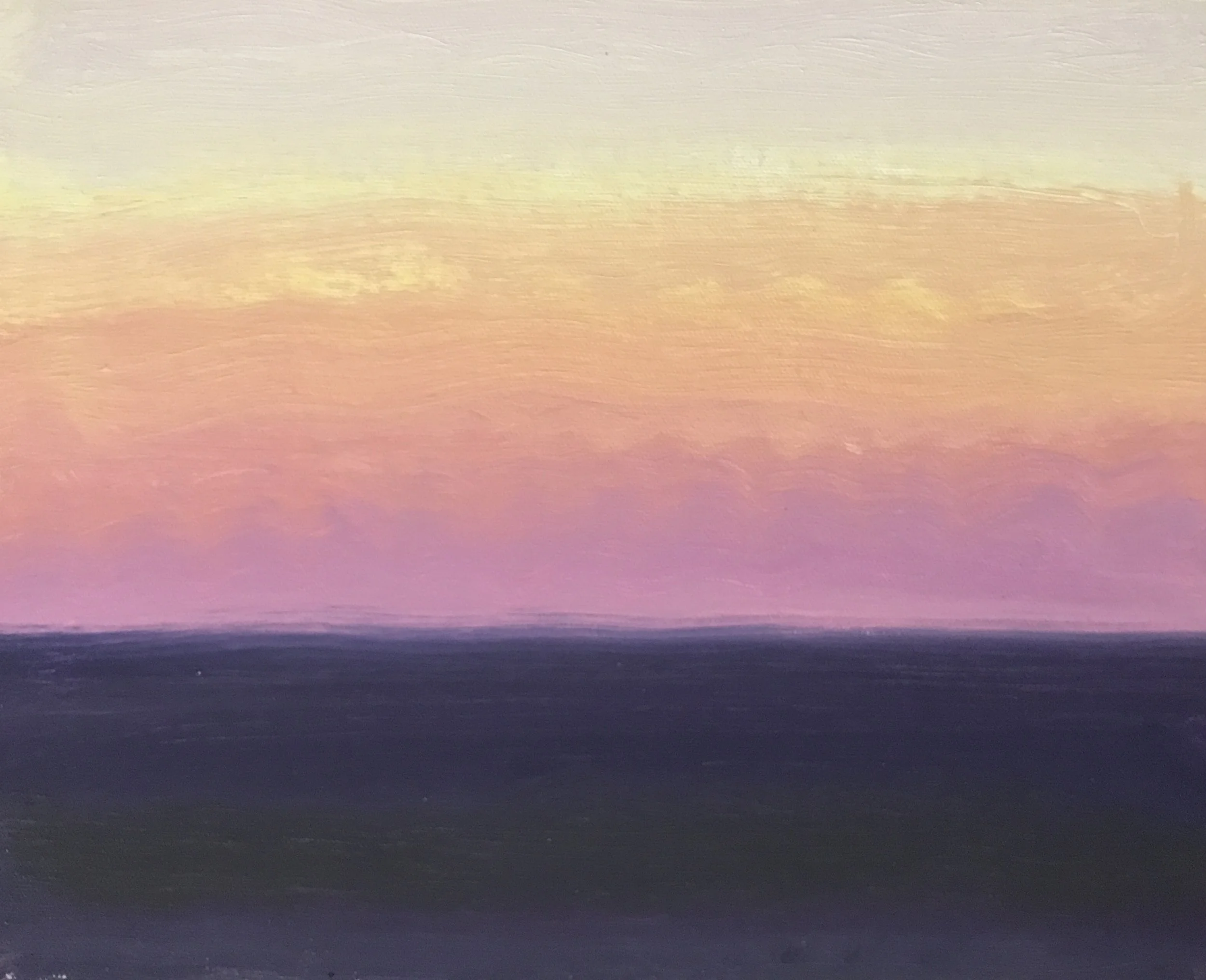 Evening Prayer Brunswick Heads #2 26 December 2021, oil on canvas board, 30 X 25 cm