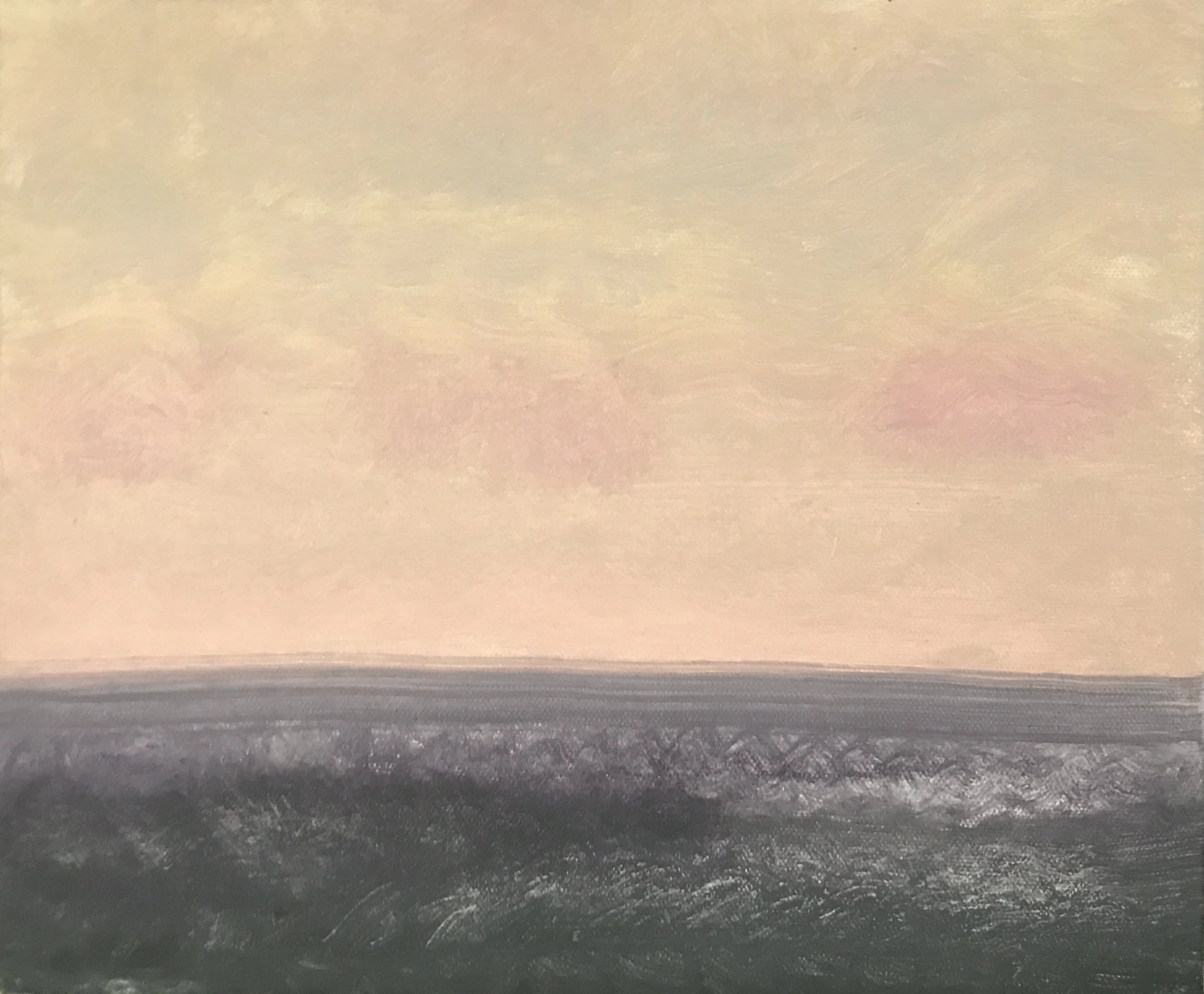 Evening Prayer Brunswick Heads, 21 December 2021, oil on canvas board, 30 X 25 cm