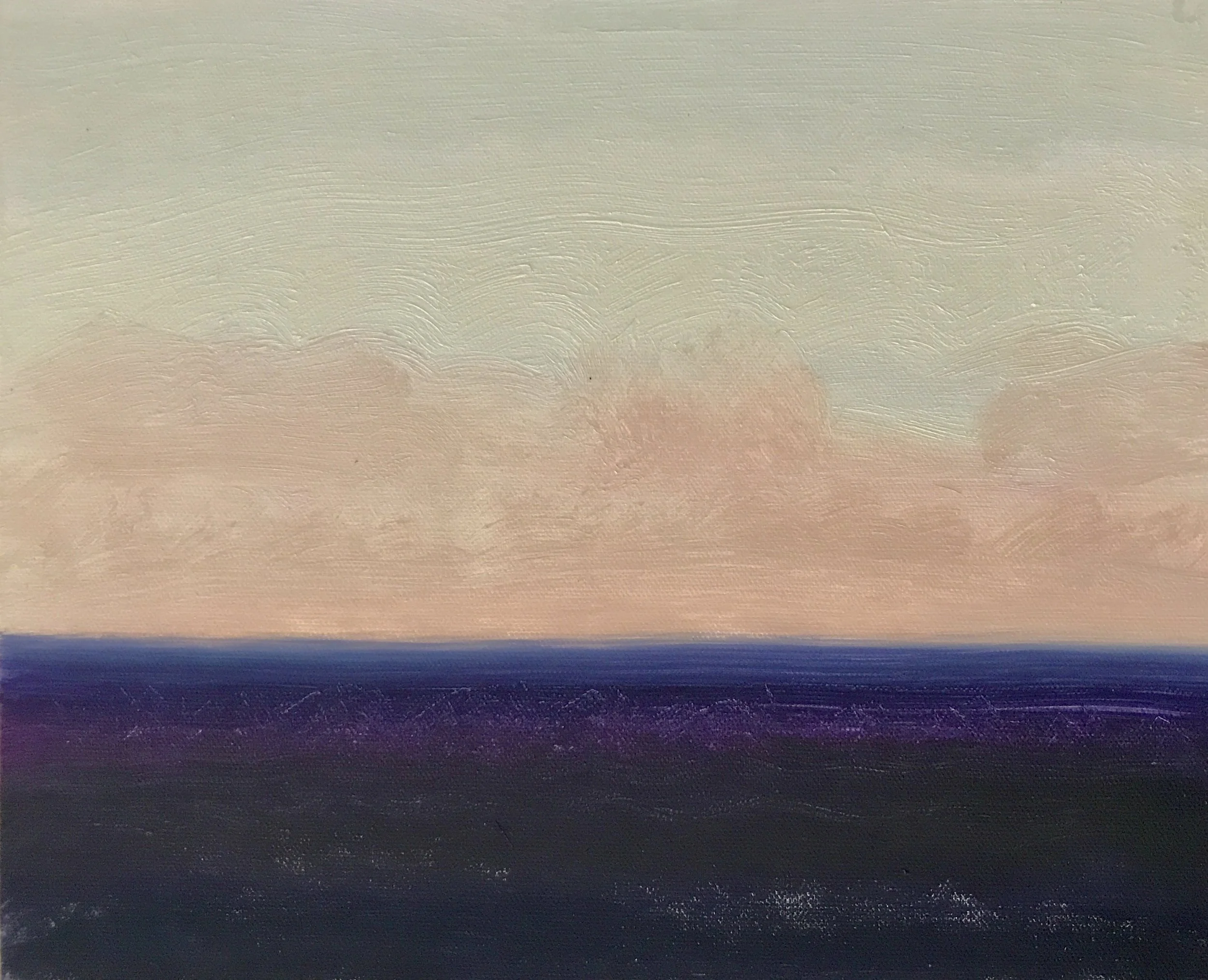 Evening Prayer Brunswick Heads, 15 December 2021, oil on canvas board, 25 X 20 cm