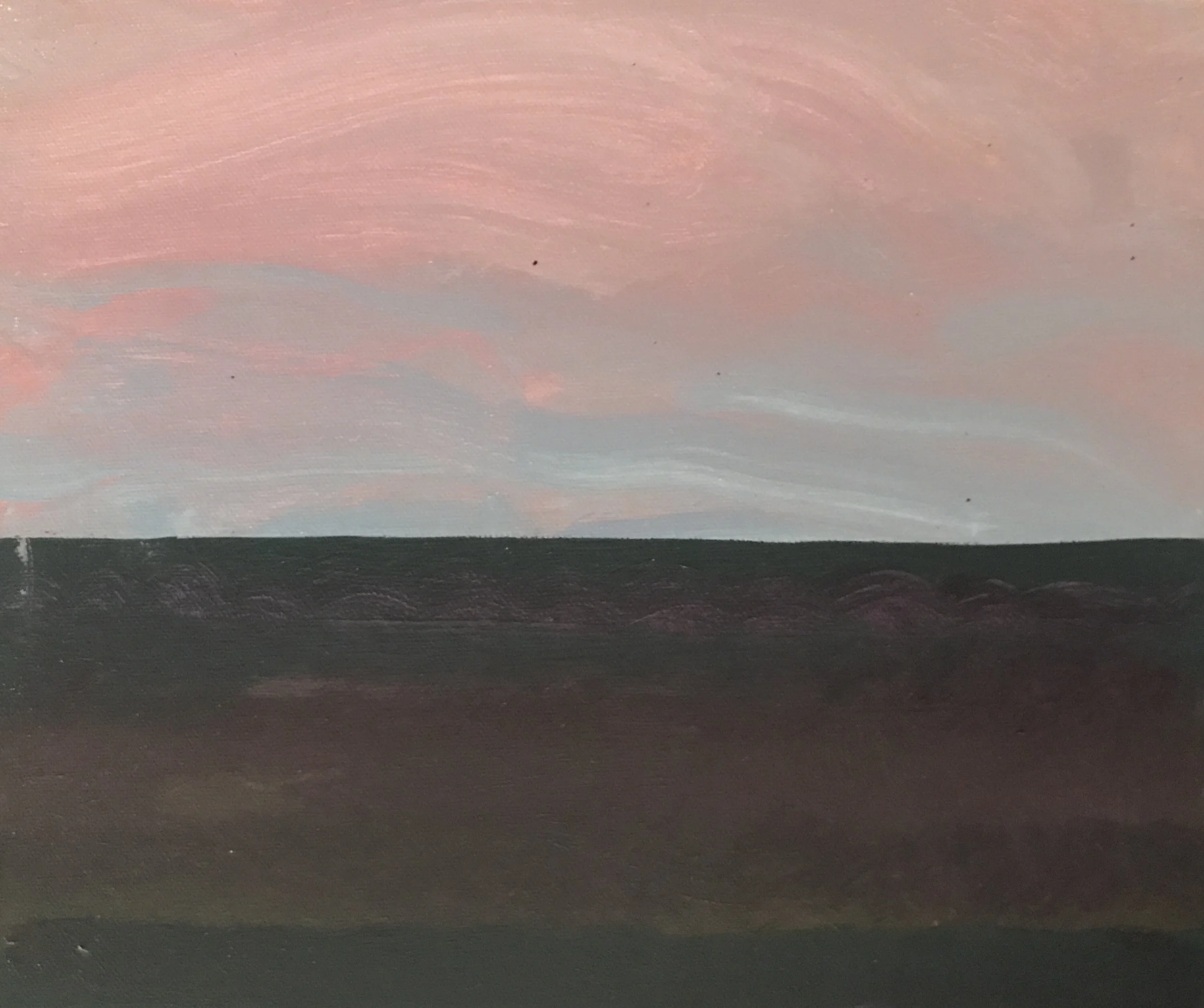 Evening Prayer Brunswick Heads, #2 9 December 2021, oil on canvas board, 30 X 25 cm