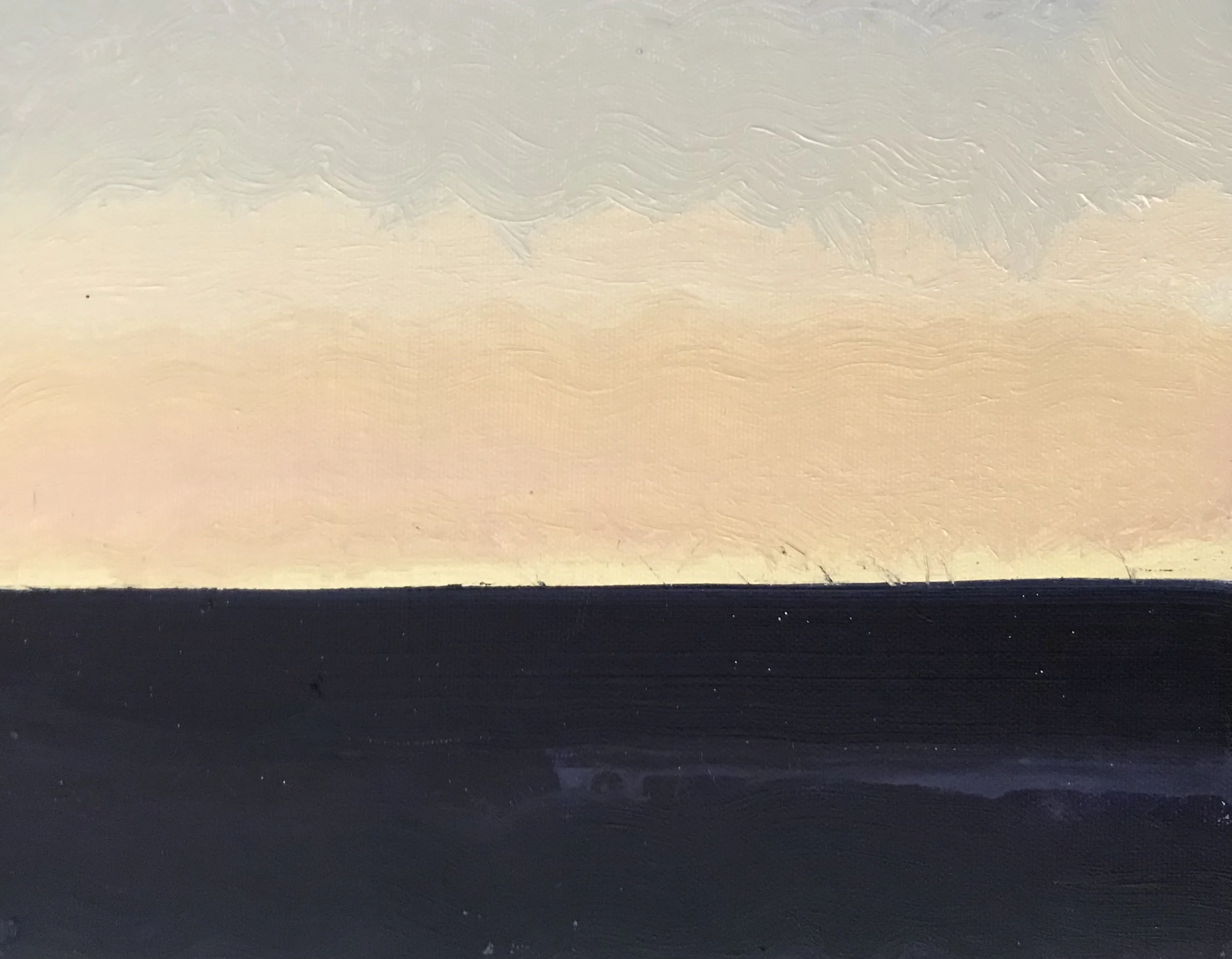 Evening Prayer Brunswick Heads, 15 November 2021, oil on canvas board, 30 X 25 cm