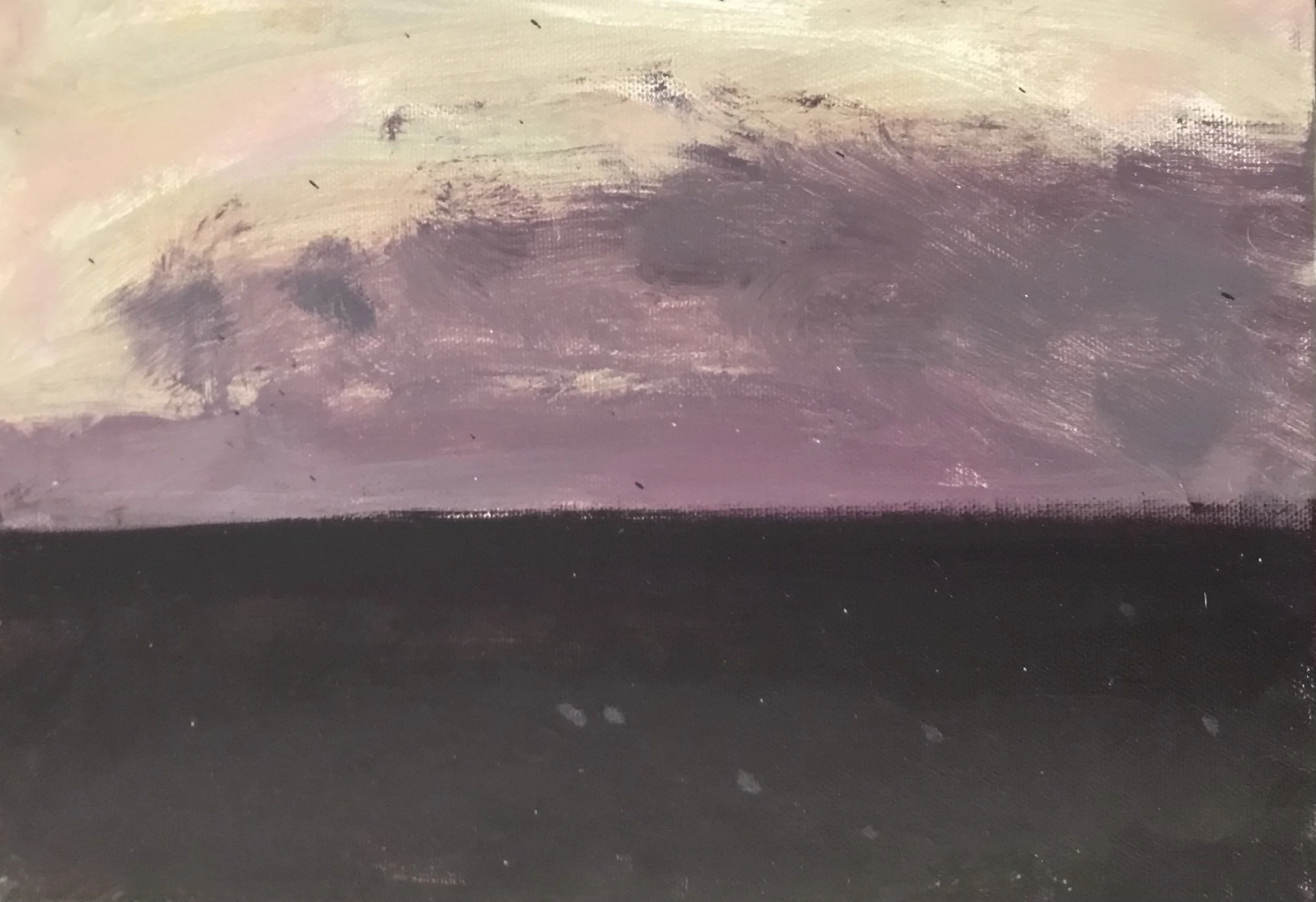 Evening Prayer Brunswick Heads, 23 October 2021, oil on canvas board, 30 X 25 cm