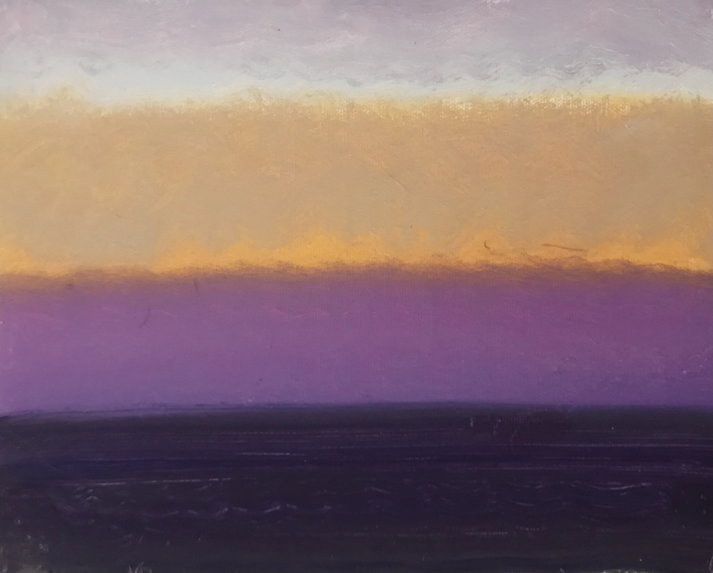 Evening Prayer Brunswick Heads, 17 October 2021, oil on canvas board, 30 X 25 cm