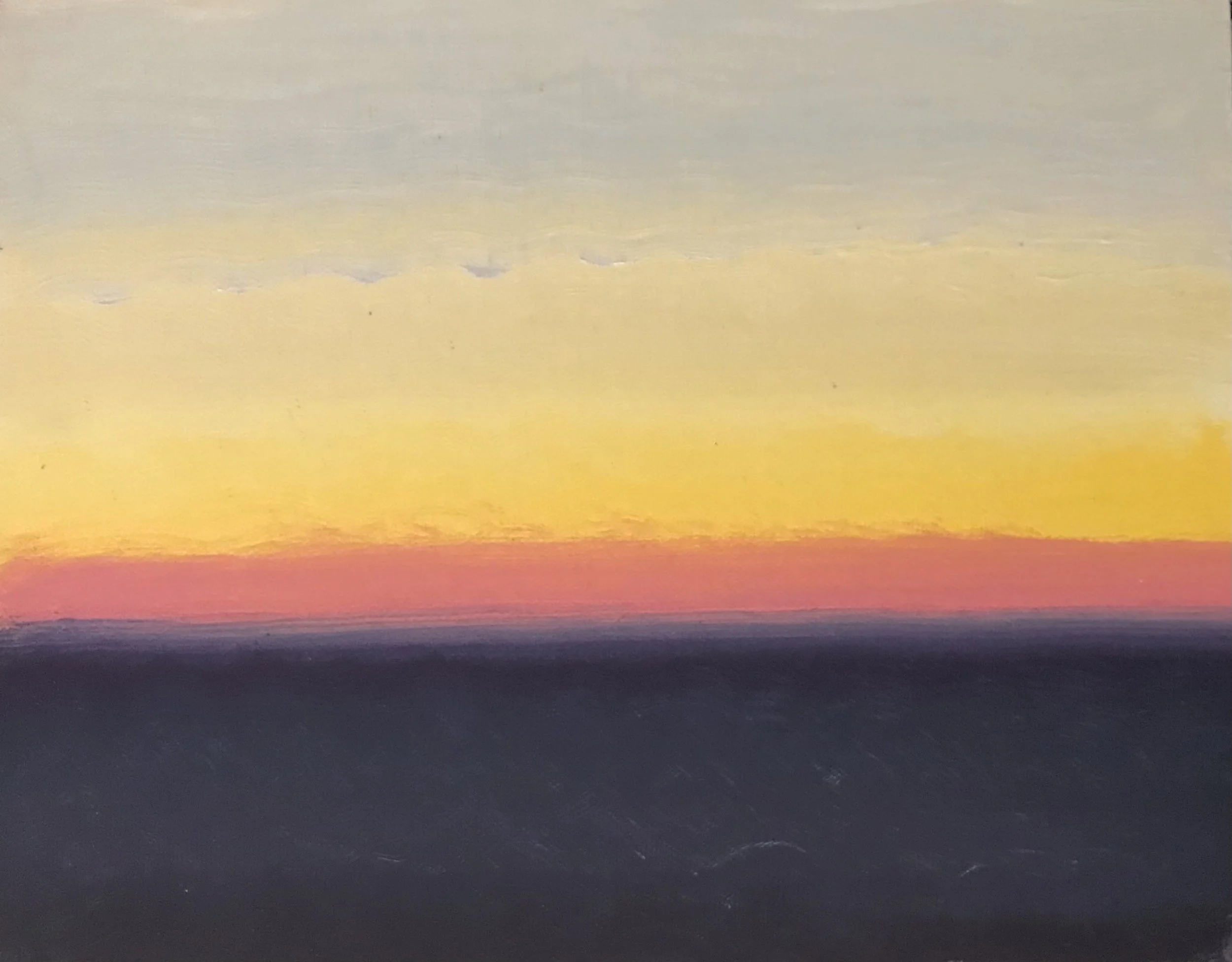 Evening Prayer Brunswick Heads, #4 17 October 2021, oil on canvas board, 30 X 25 cm