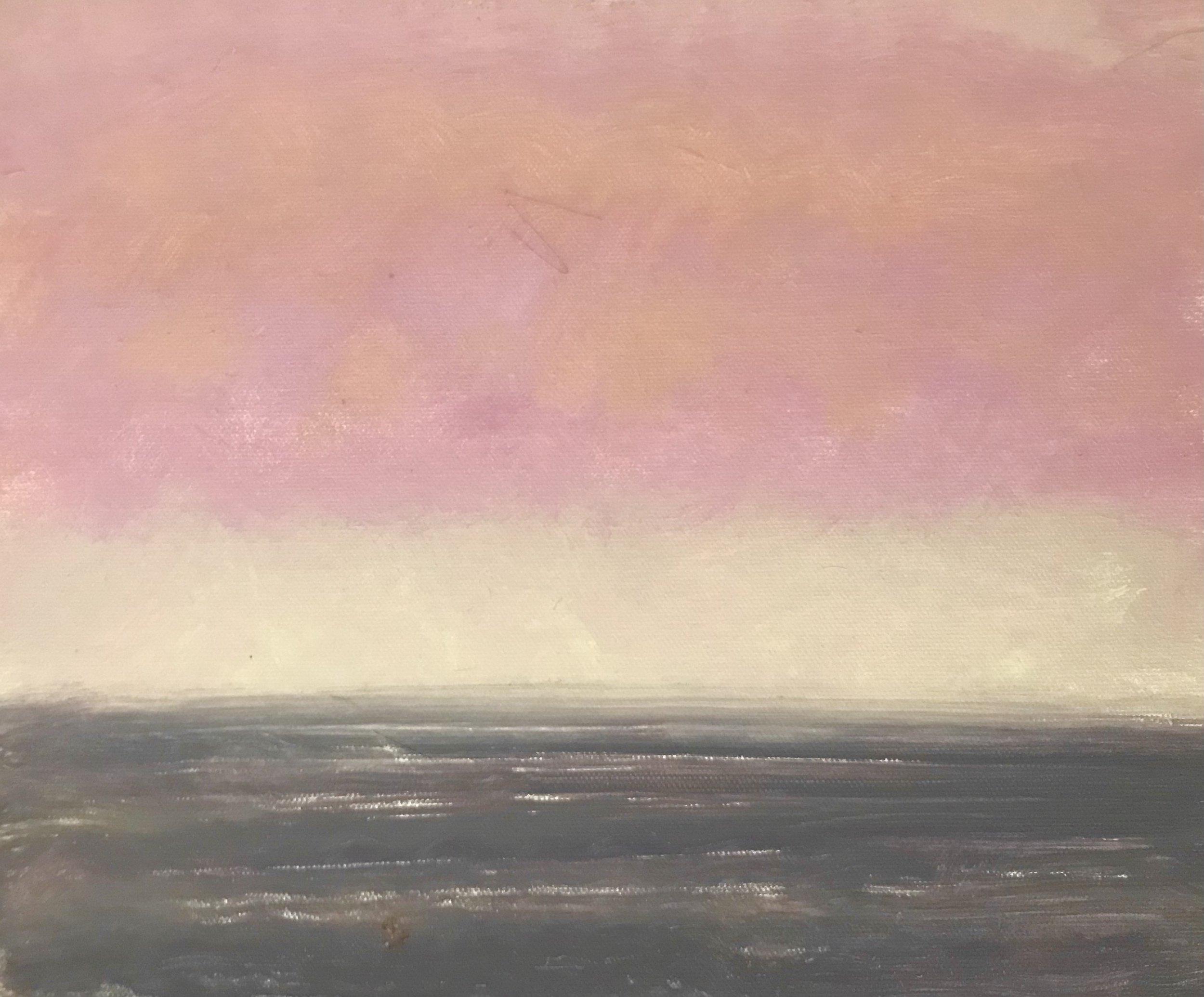 Evening Prayer Brunswick Heads, #2 15 October 2021, oil on canvas board, 30 X 25 cm