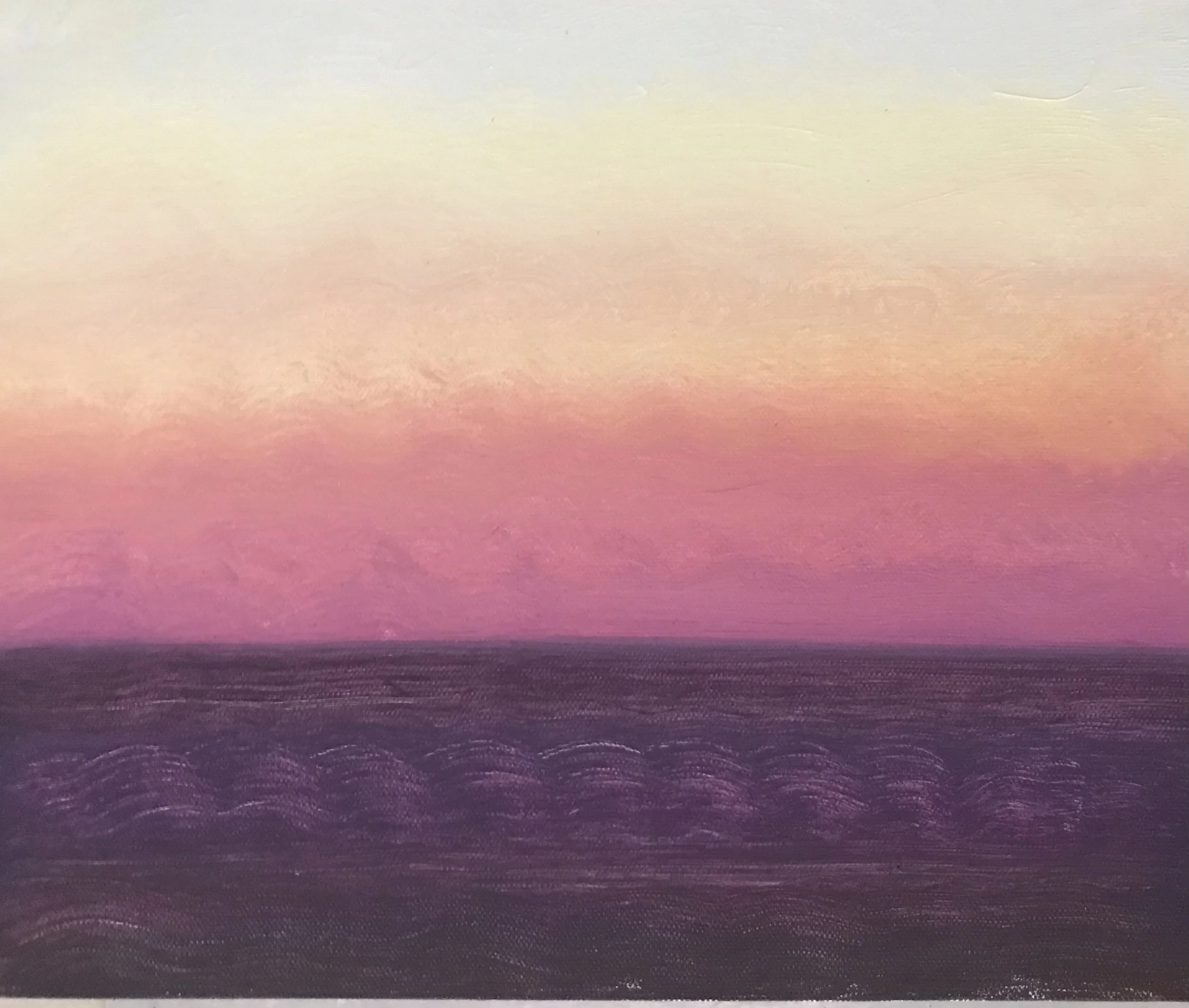 Evening Prayer Brunswick Heads, 6 October 2021, oil on canvas board, 30 X 25 cm