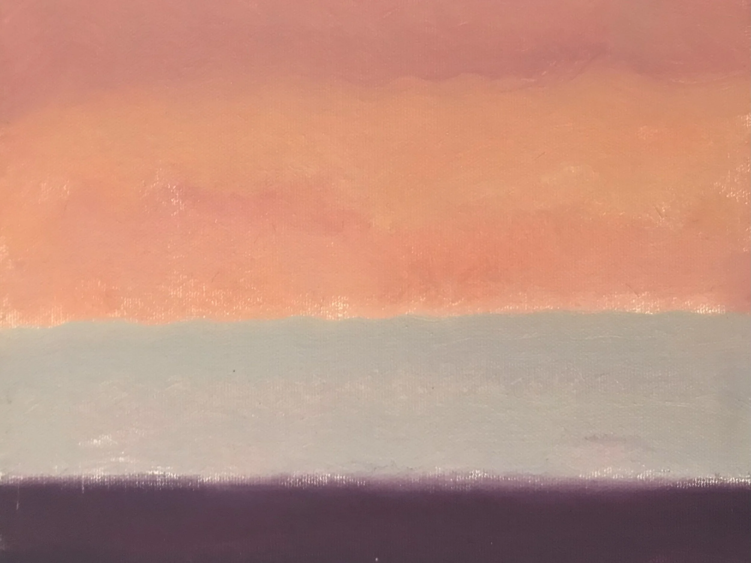 Evening Prayer Brunswick Heads, #3  6 October 2021, oil on canvas board, 30 X 25 cm