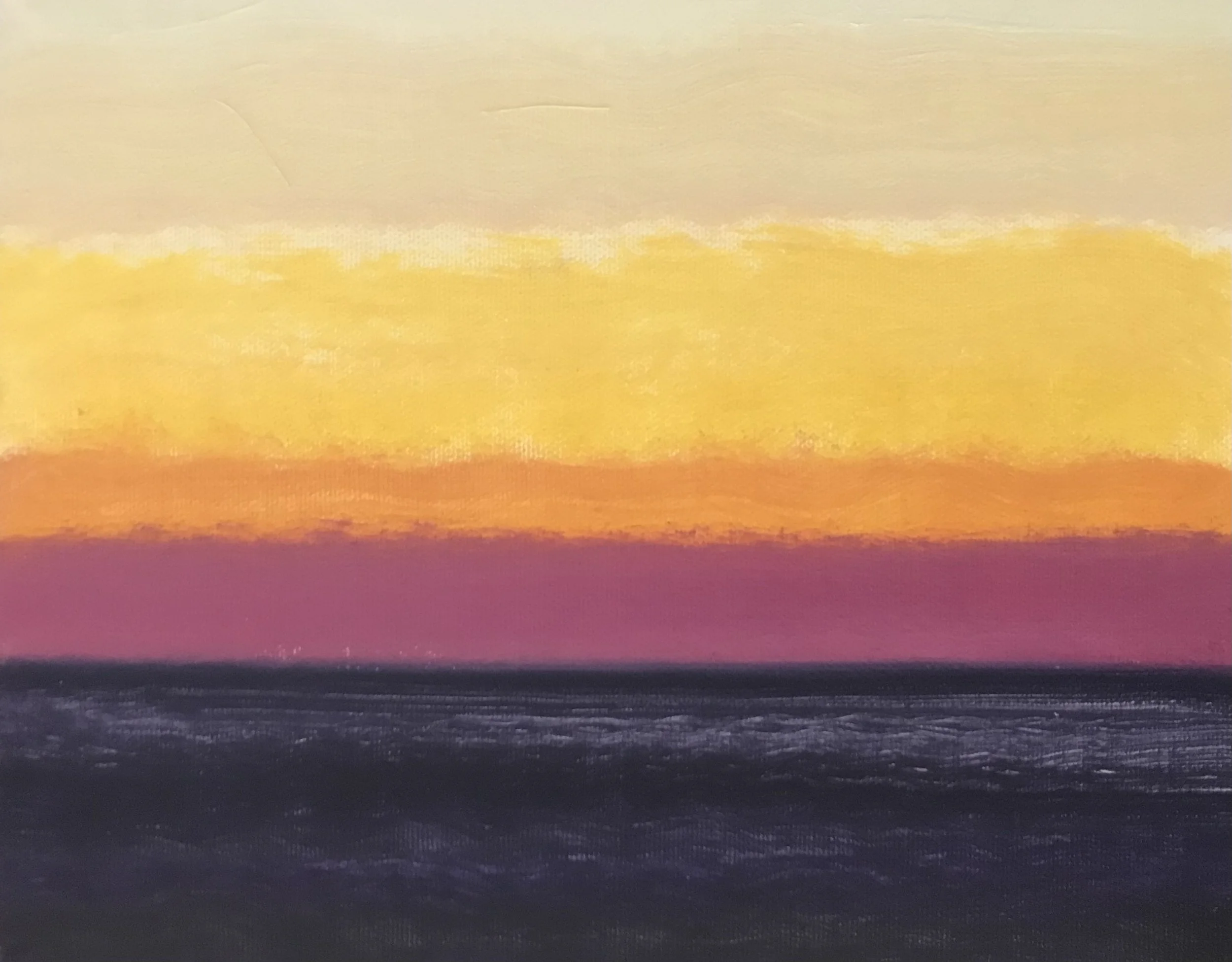 Evening Prayer Brunswick Heads, 5 October 2021, oil on canvas board, 30 X 25 cm