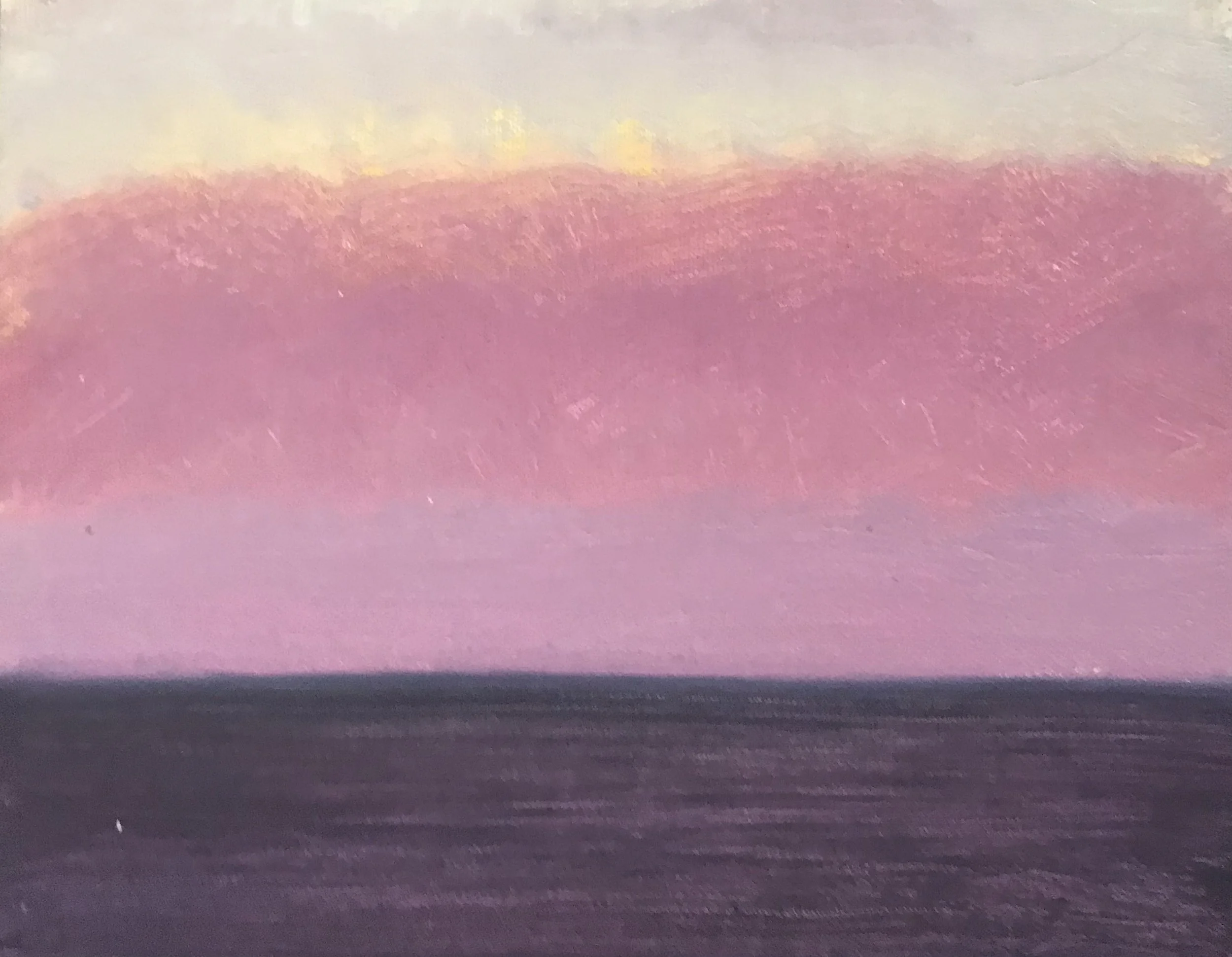 Evening Prayer Brunswick Heads, #4 5 October 2021, oil on canvas board, 30 X 25 cm