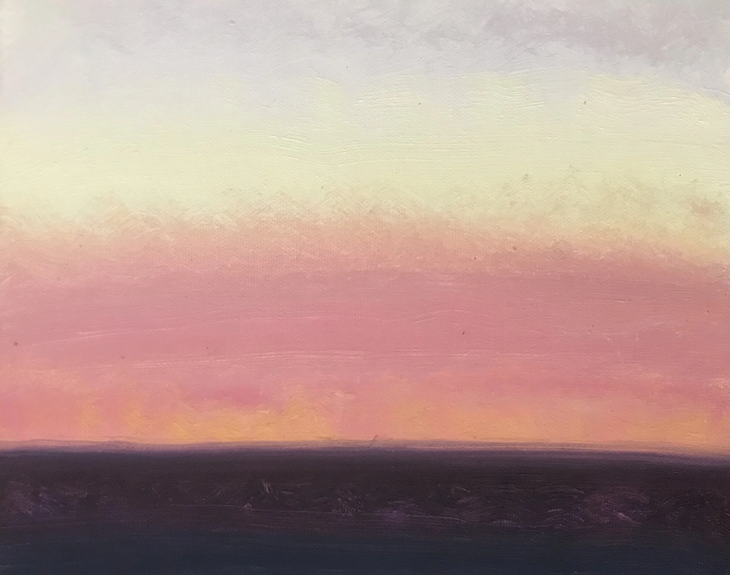 Evening Prayer Brunswick Heads, #3 23 September 2021, oil on canvas board, 30 X 25 cm