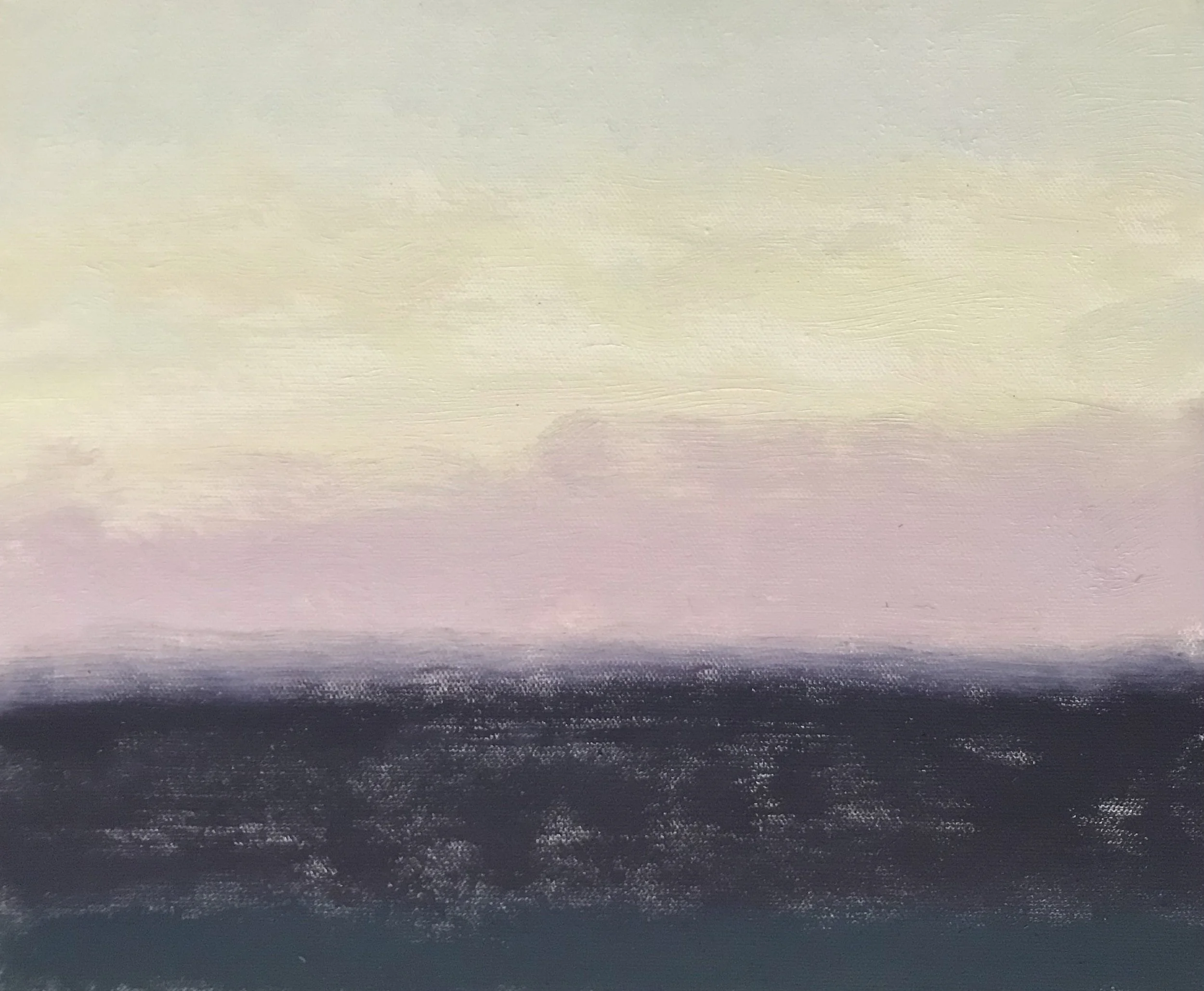 Evening Prayer Brunswick Heads, 18 September 2021, oil on canvas board, 25 X 20 cm