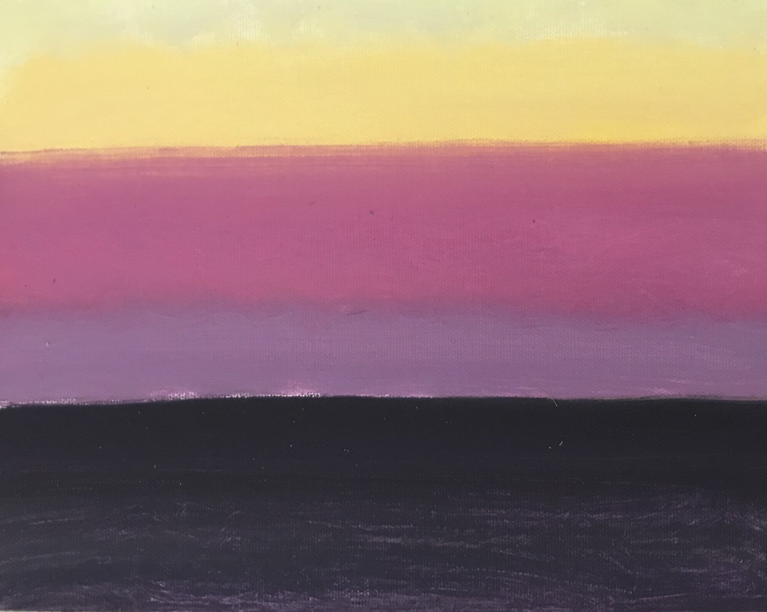 Evening Prayer Brunswick Heads, 12 September 2021, oil on canvas board, 30 X 25 cm