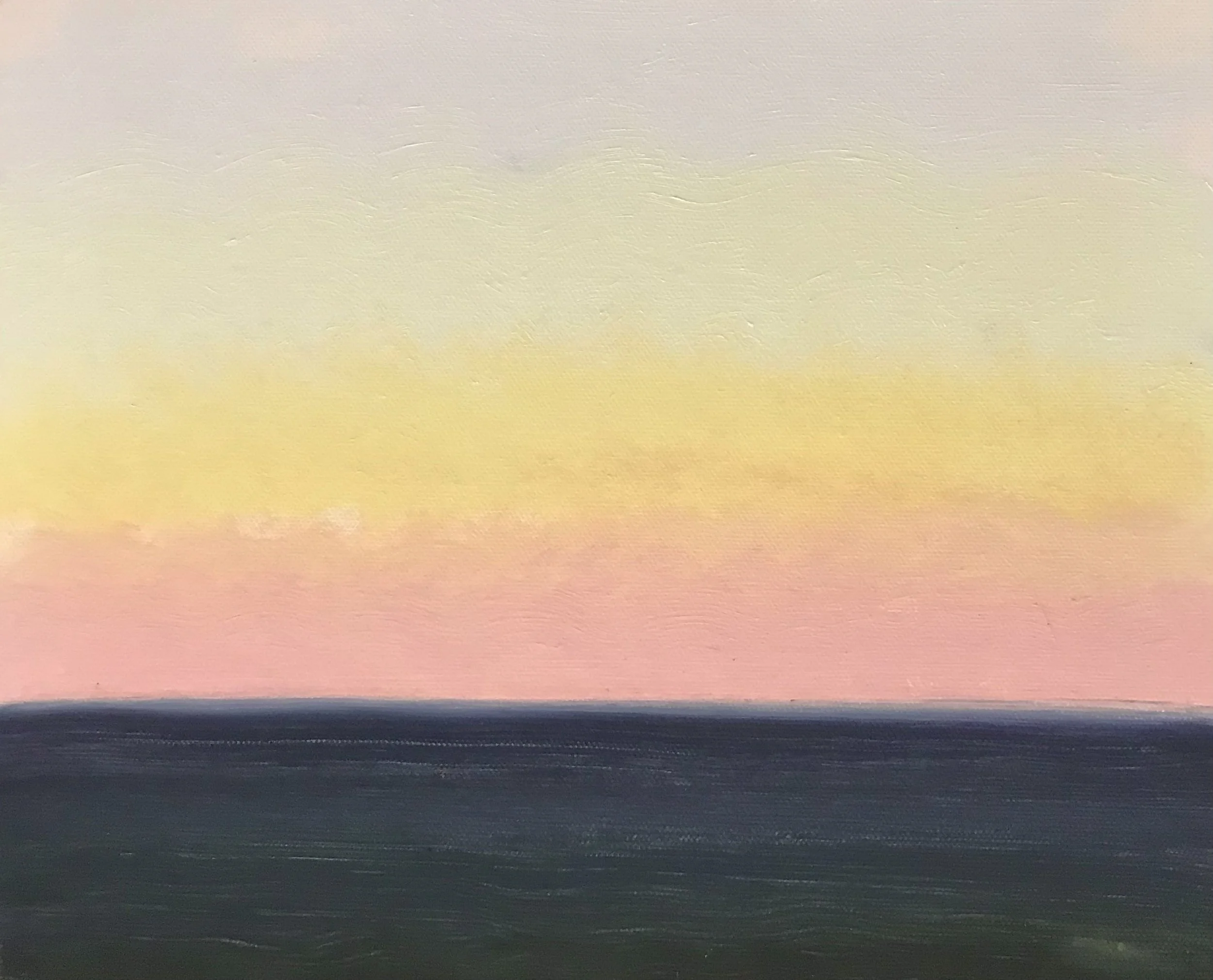 Evening Prayer Brunswick Heads, 10 September 2021, oil on canvas board, 30 X 25 cm