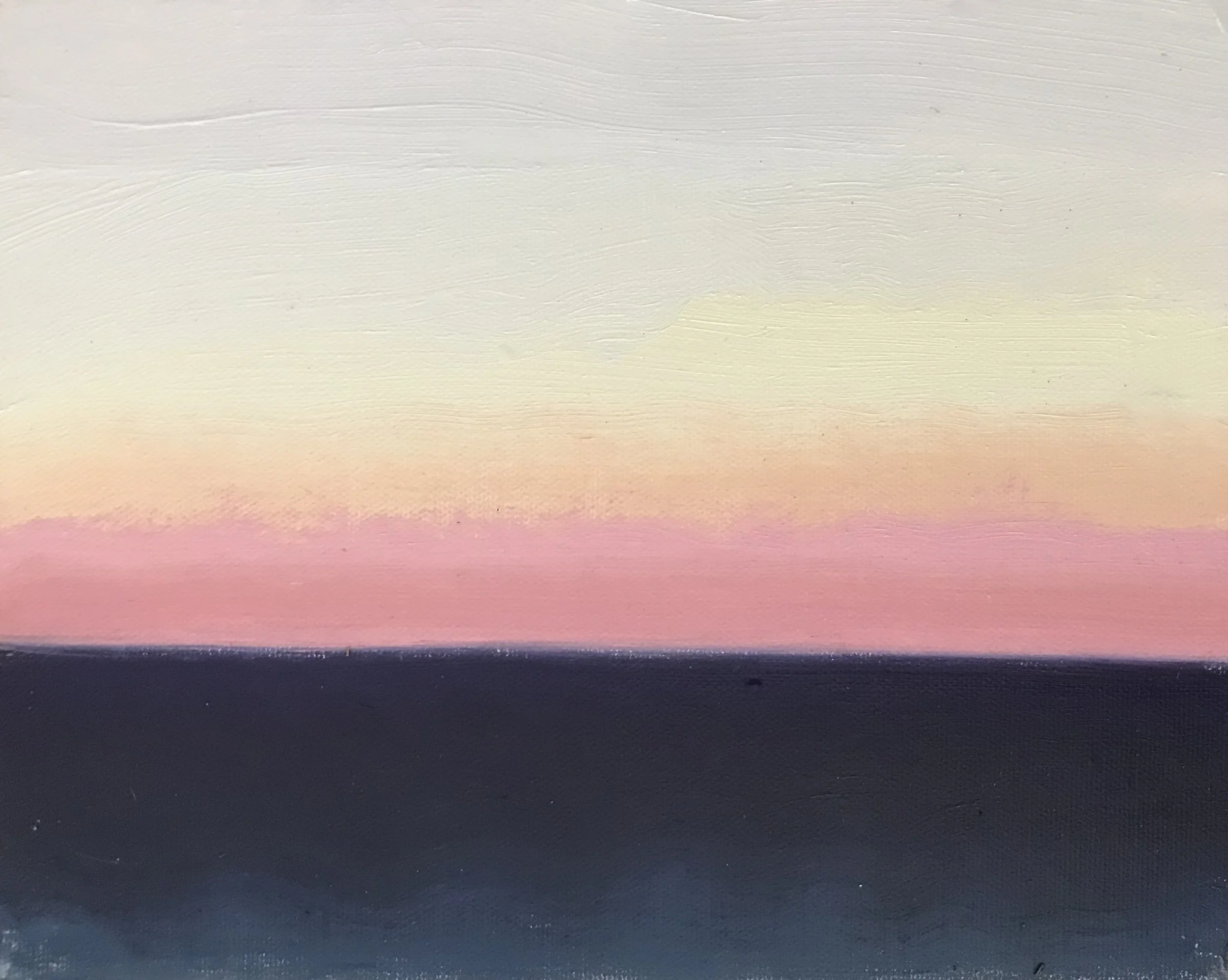 Evening Prayer Brunswick Heads, 9 September 2021, oil on canvas board, 30 X 25 cm