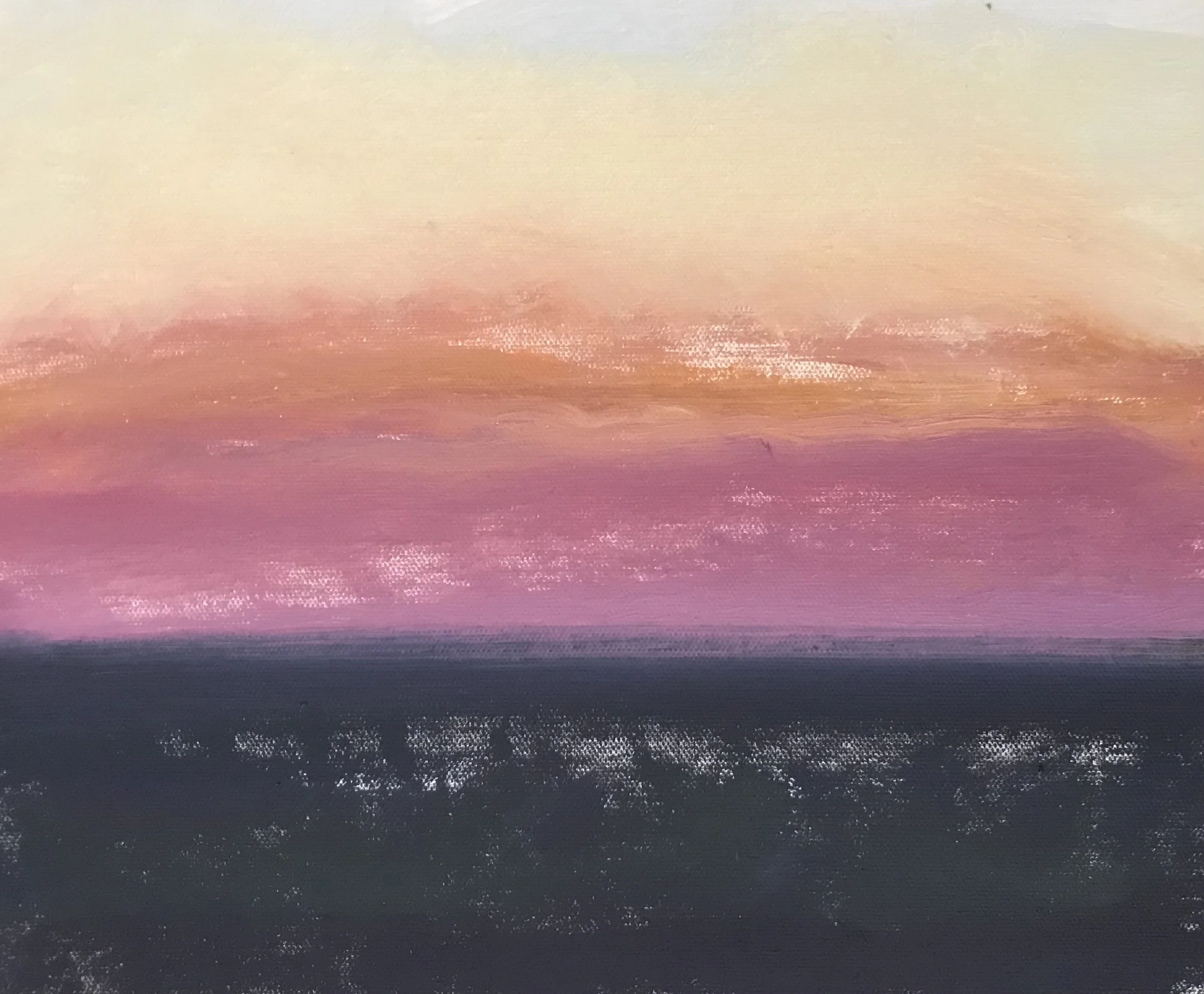 Evening Prayer Brunswick Heads, 6 September 2021, oil on canvas board, 30 X 25 cm