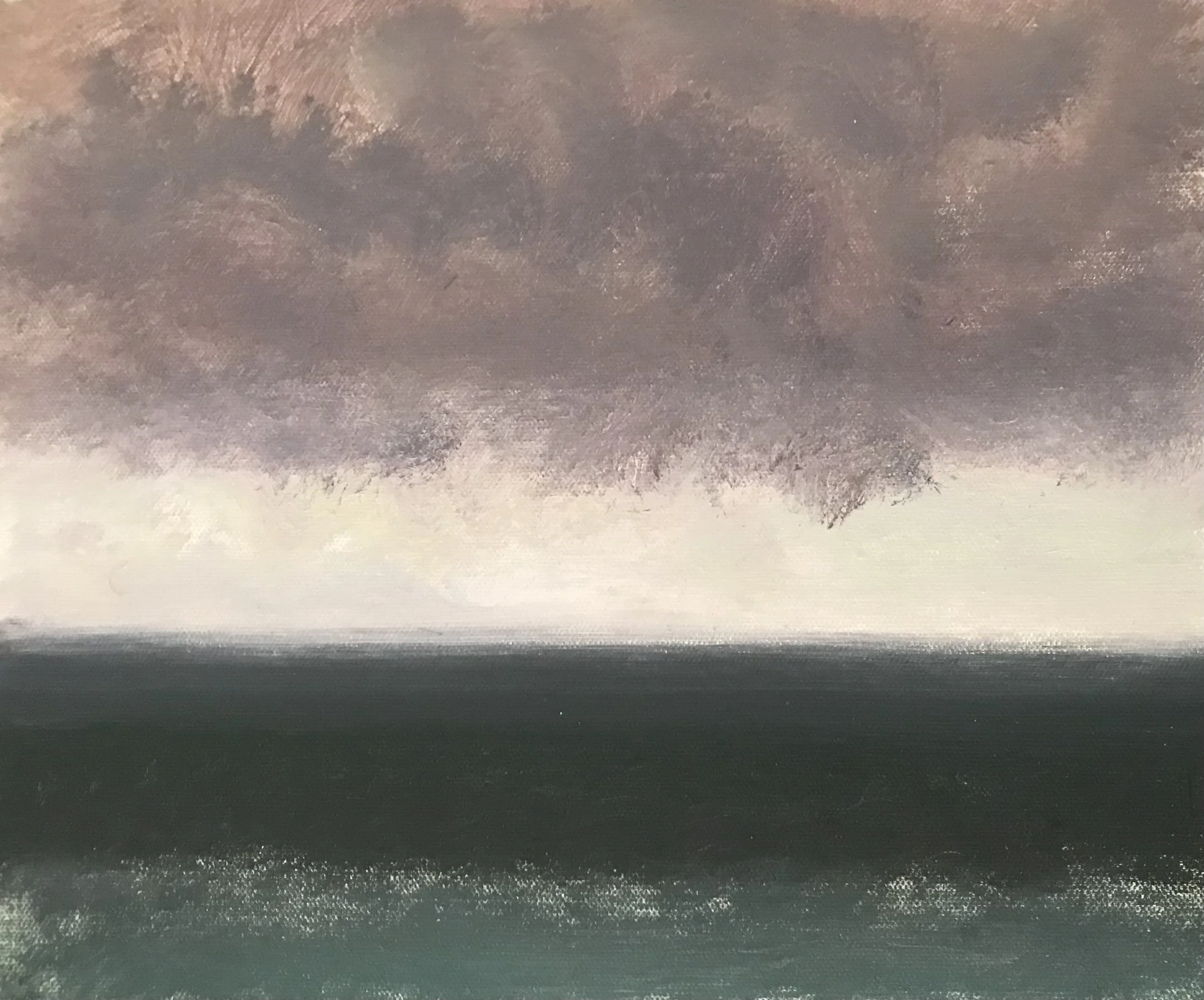 Evening Prayer Brunswick Heads, 2 September 2021, oil on canvas board, 30 X 25 cm