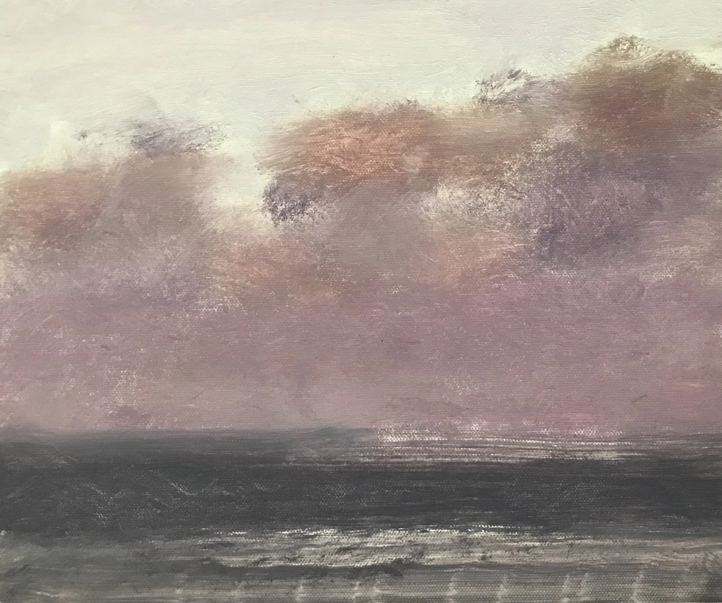 Evening Prayer Brunswick Heads #2, 2 September 2021, oil on canvas board, 30 X 25 cm