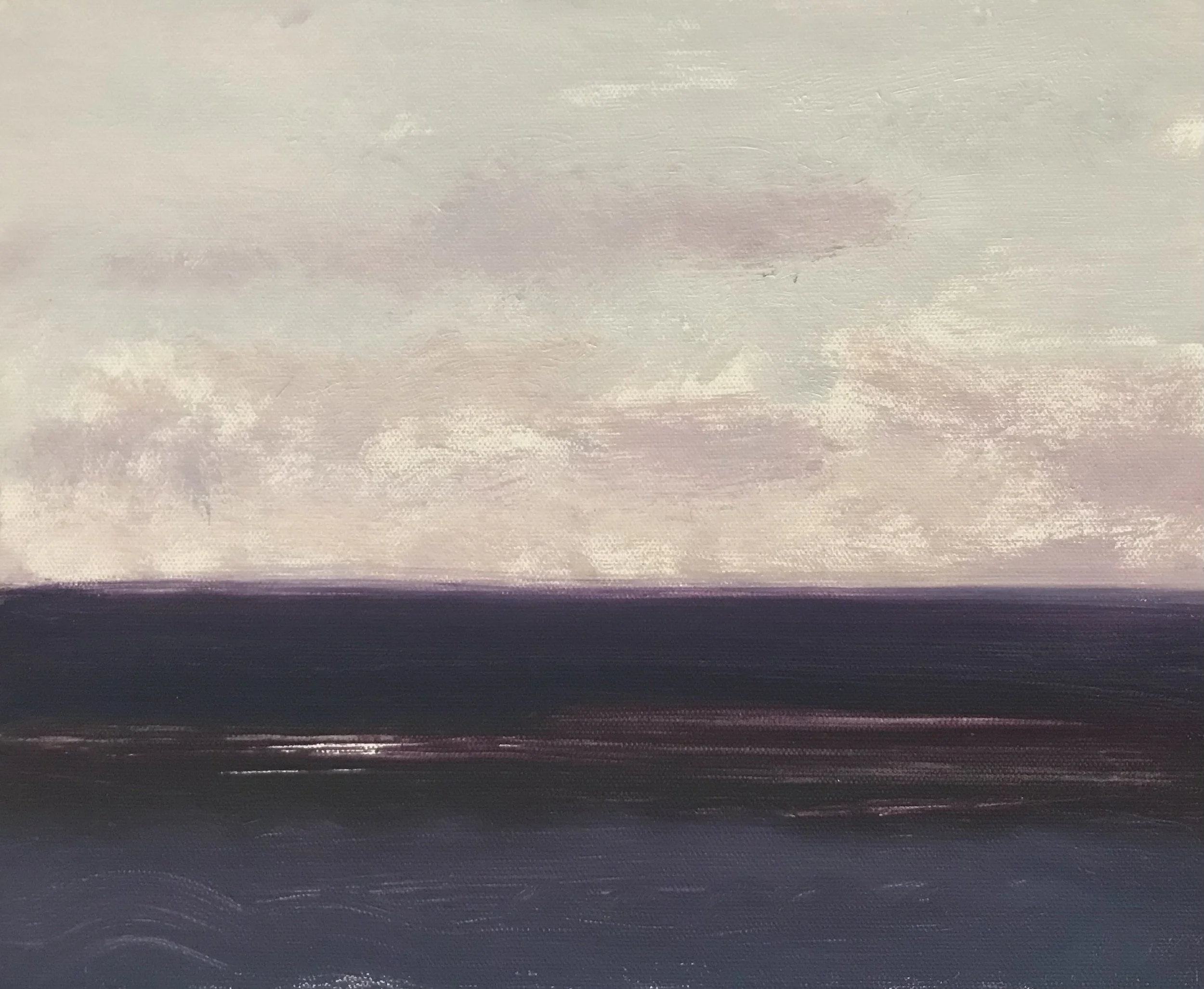 Evening Prayer Brunswick Heads #3, 2 September 2021, oil on canvas board, 30 X 25 cm