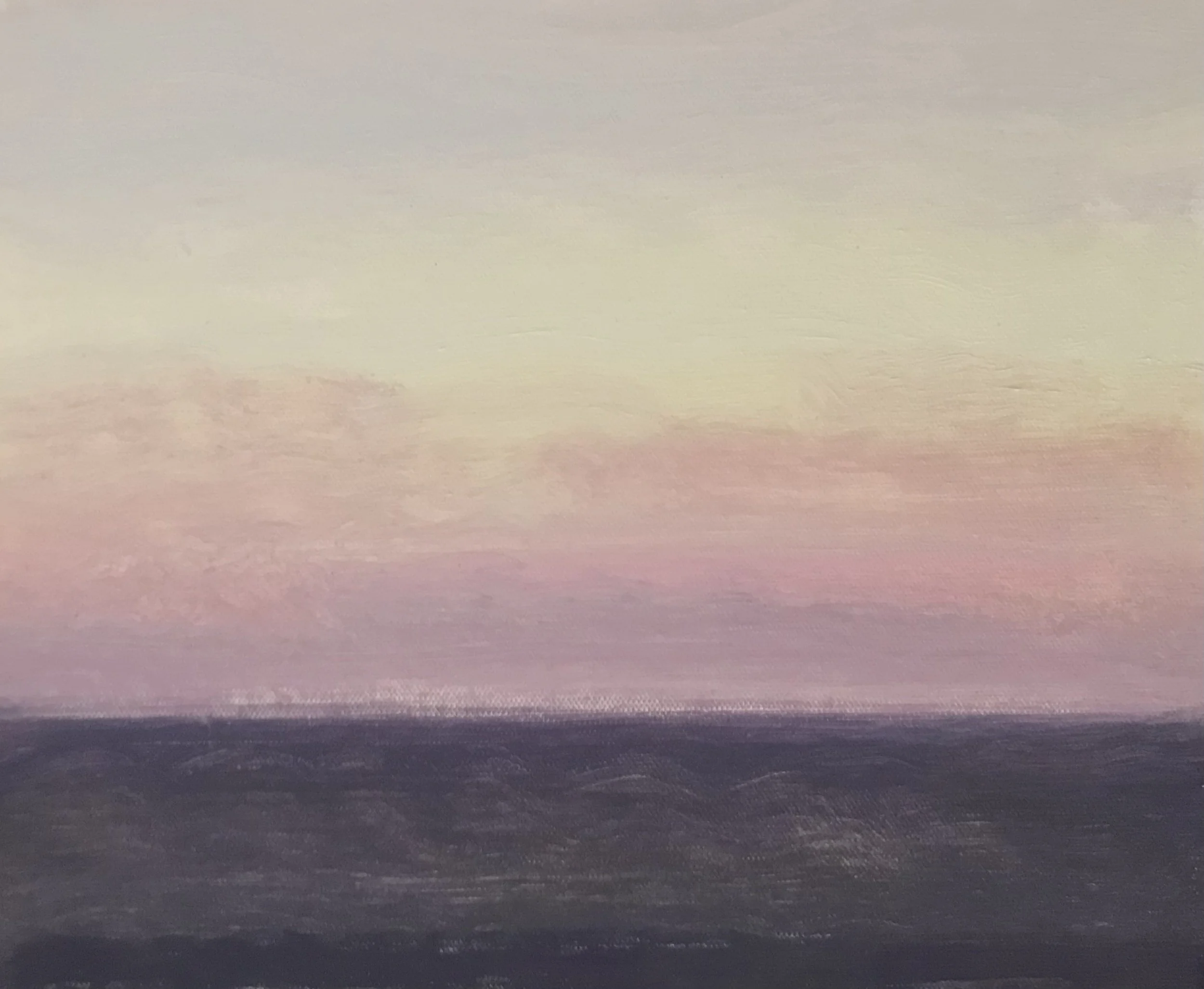 Evening Prayer Brunswick Heads, 31 August  2021, oil on canvas board, 30 X 25 cm