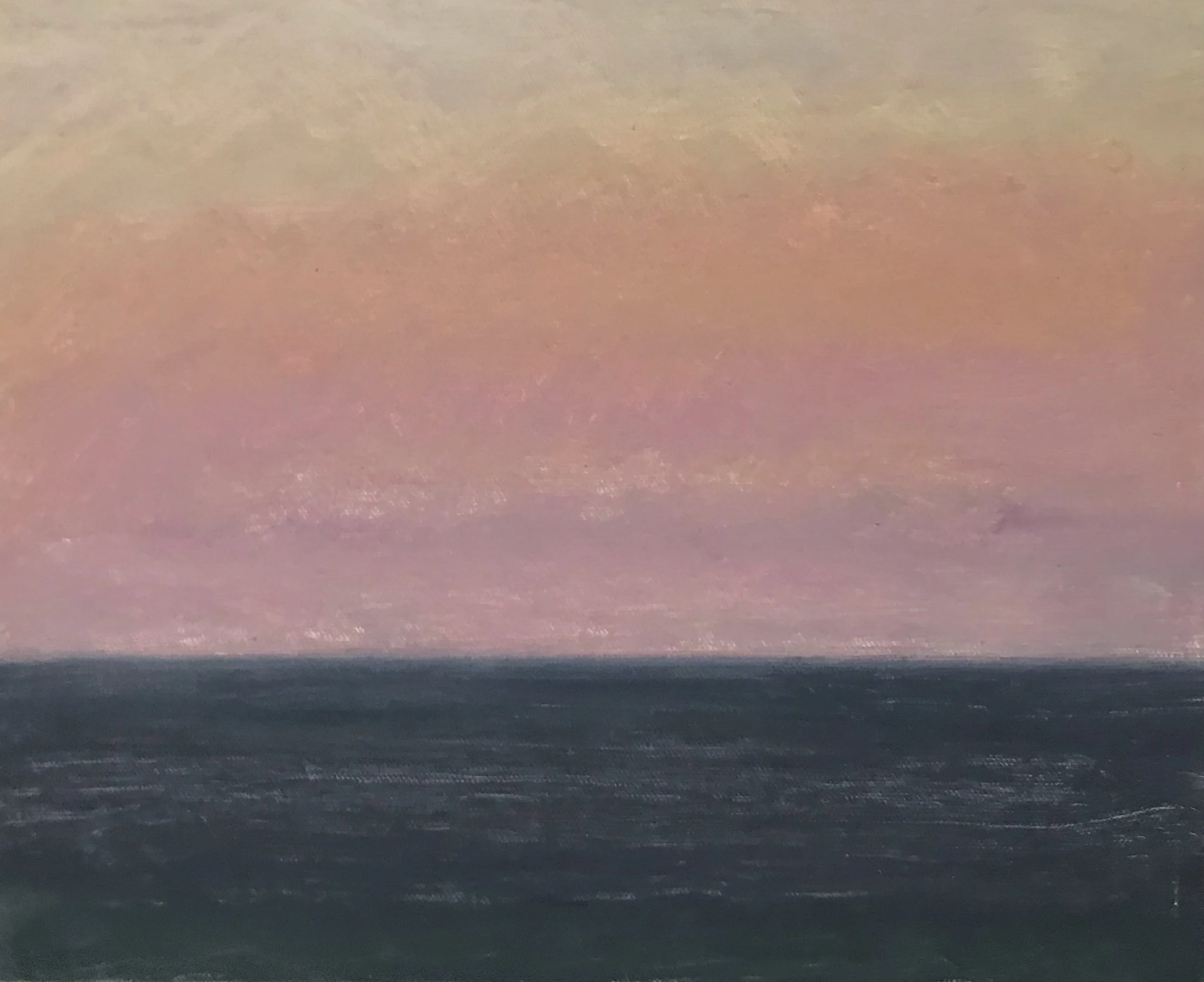 Evening Prayer Brunswick Heads #2, 31 August 2021, oil on canvas board, 30 X 25 cm